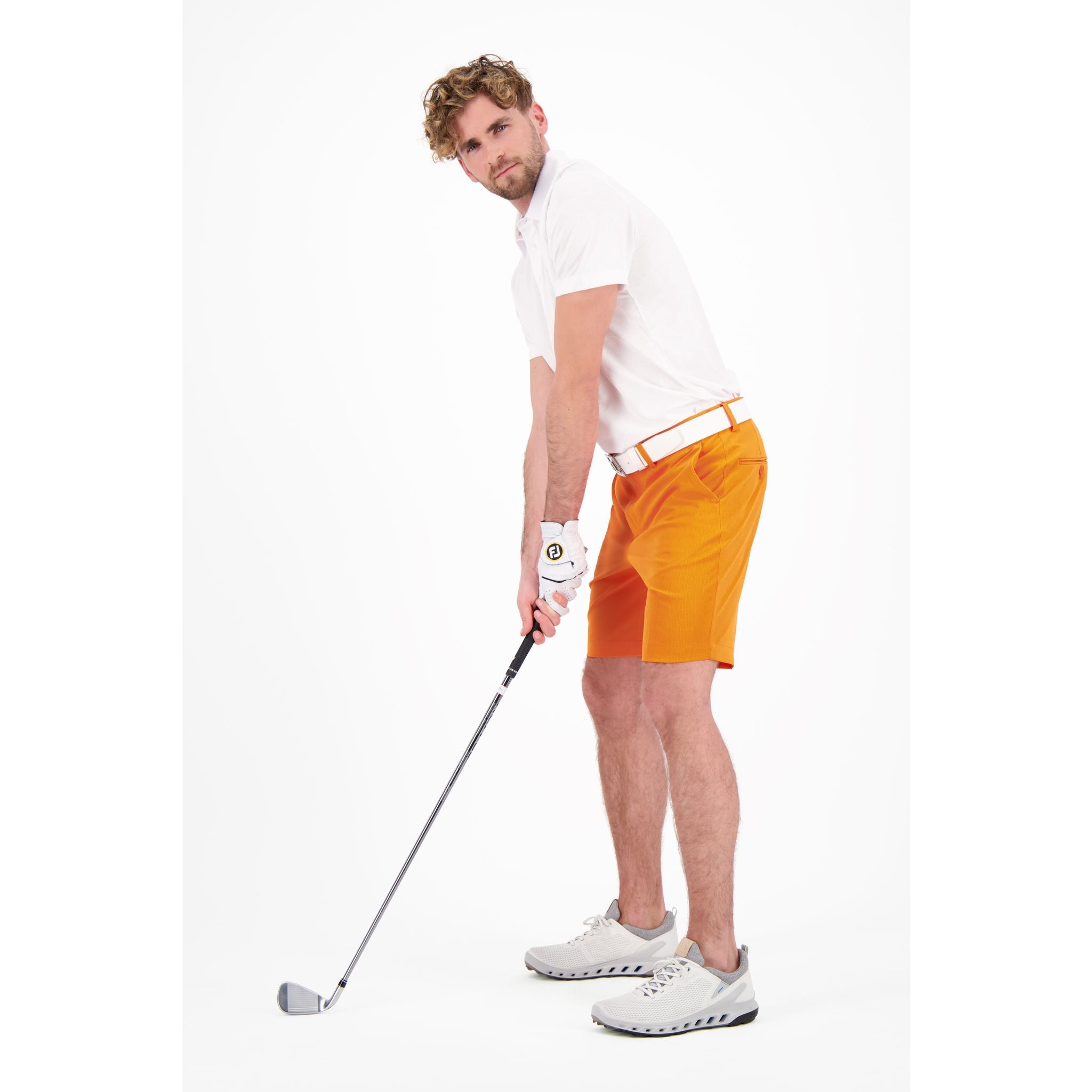 J. Lindeberg M Clide Regular Fit SS Polo White Herren