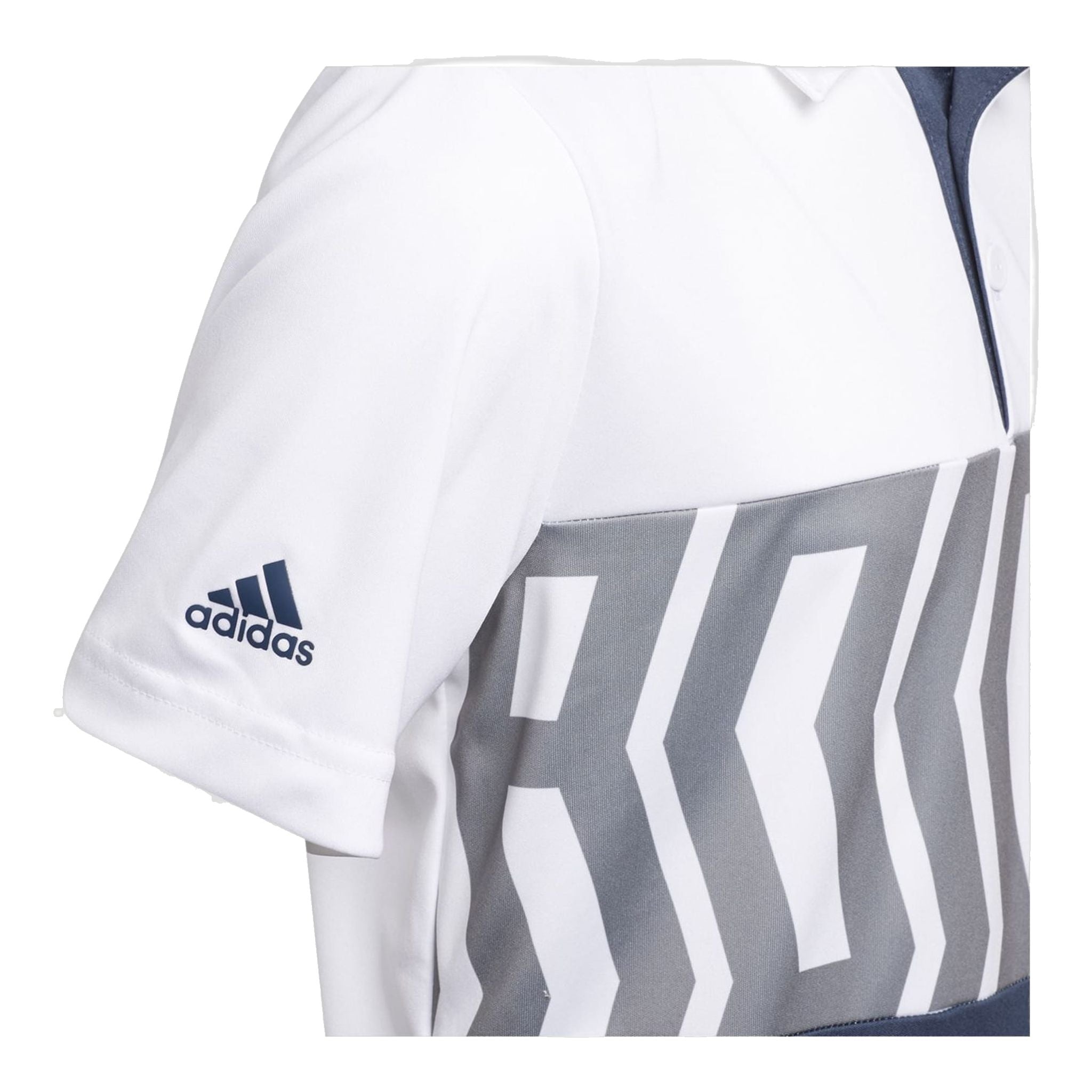 Adidas B Print Color Blocking SS Polo Weiß Herren