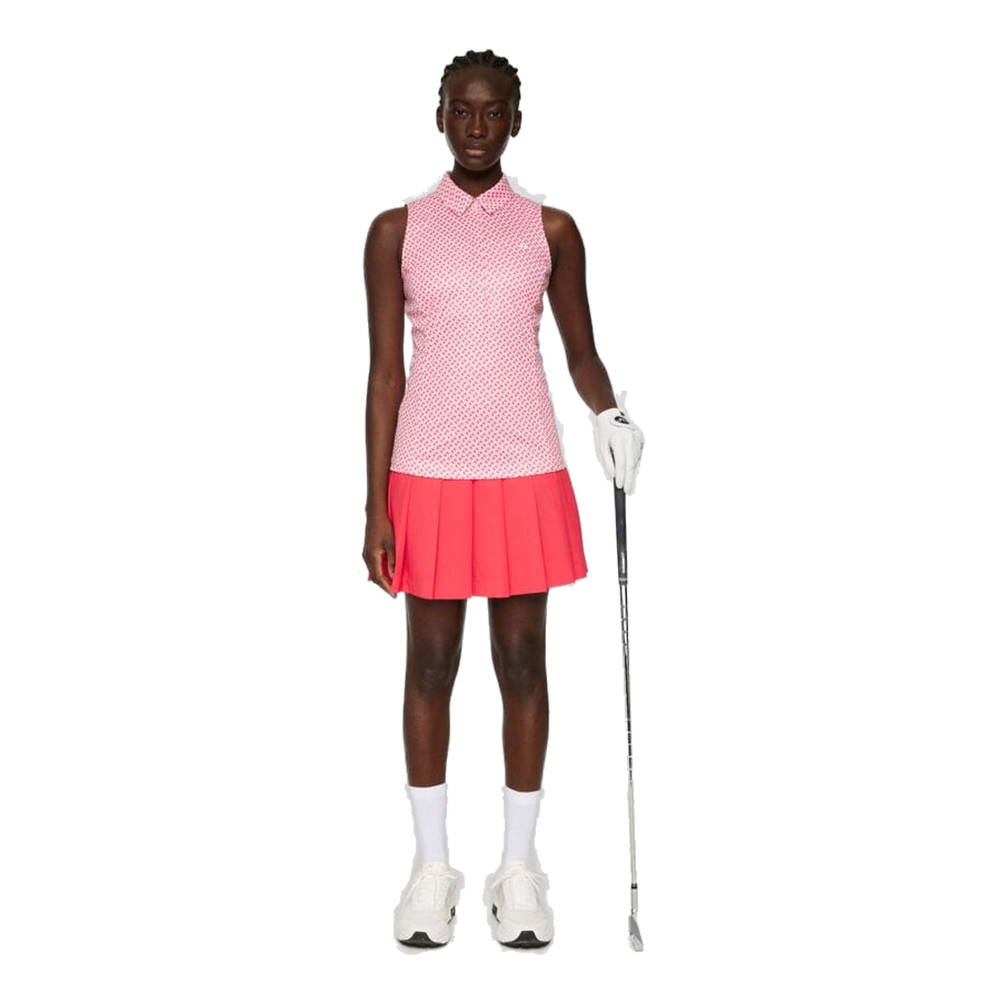 Ženska majica brez rokavov z dena potiskom J. Lindeberg