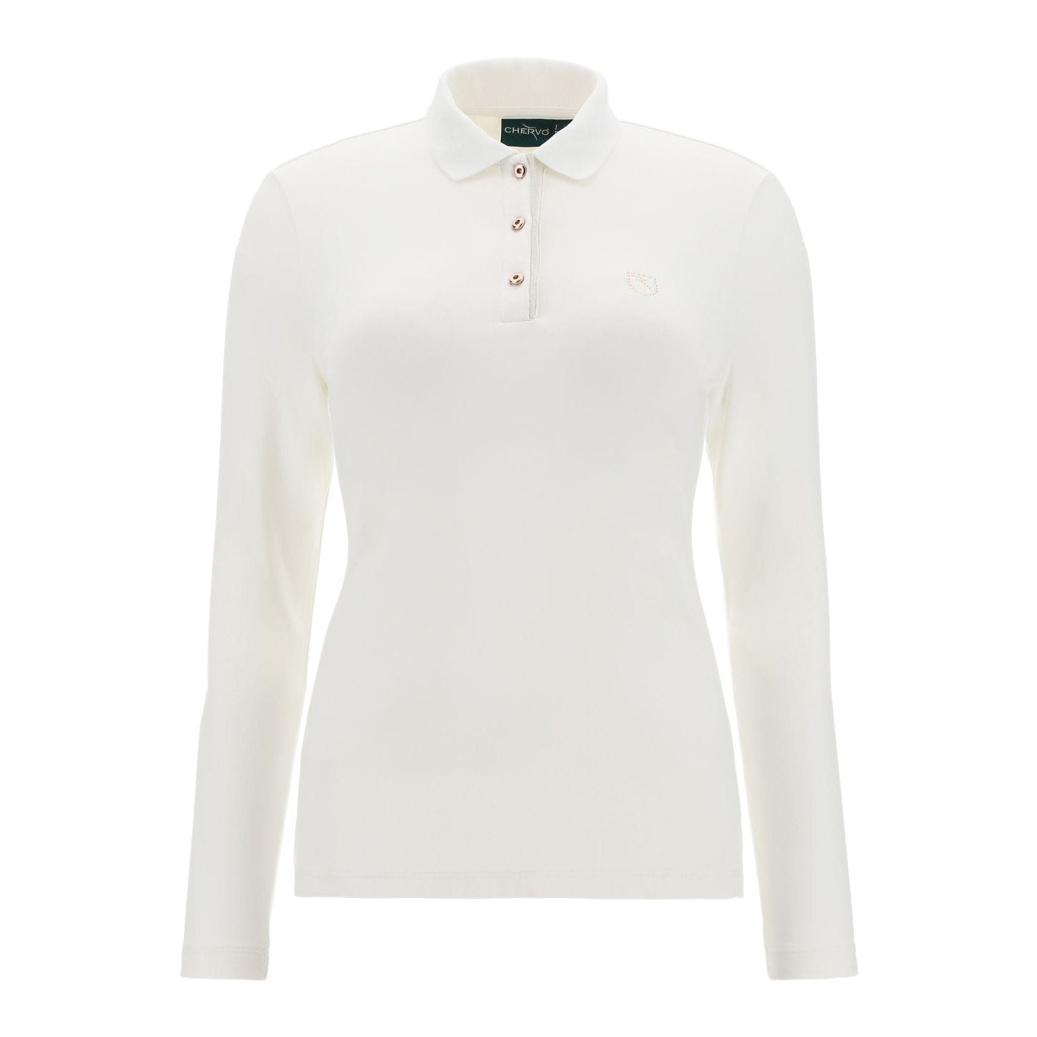 Chervo W Afraid LS Polo Ecru Damen