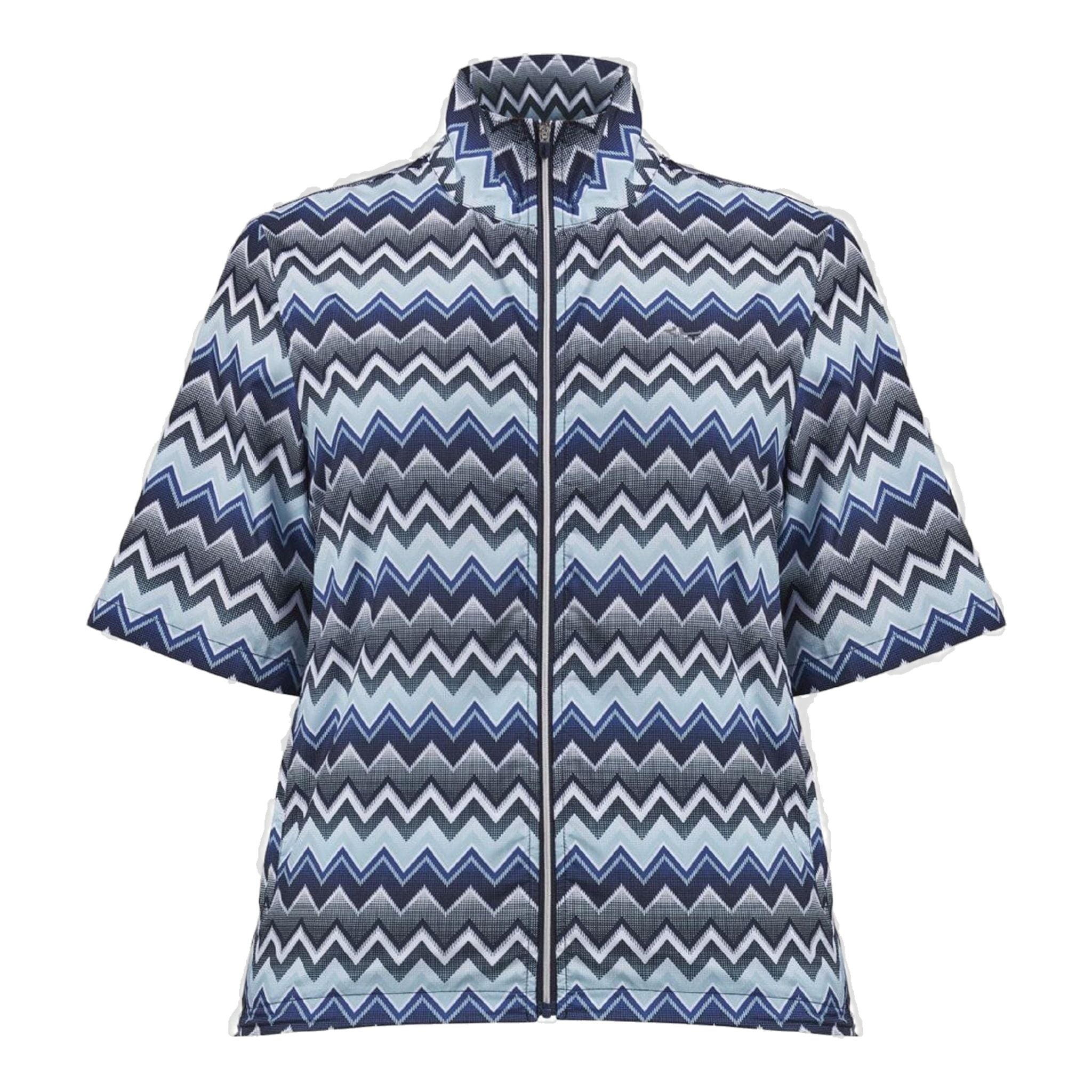 Röhnisch Pocket SS Wind Jacket Zigzag Blue Damen