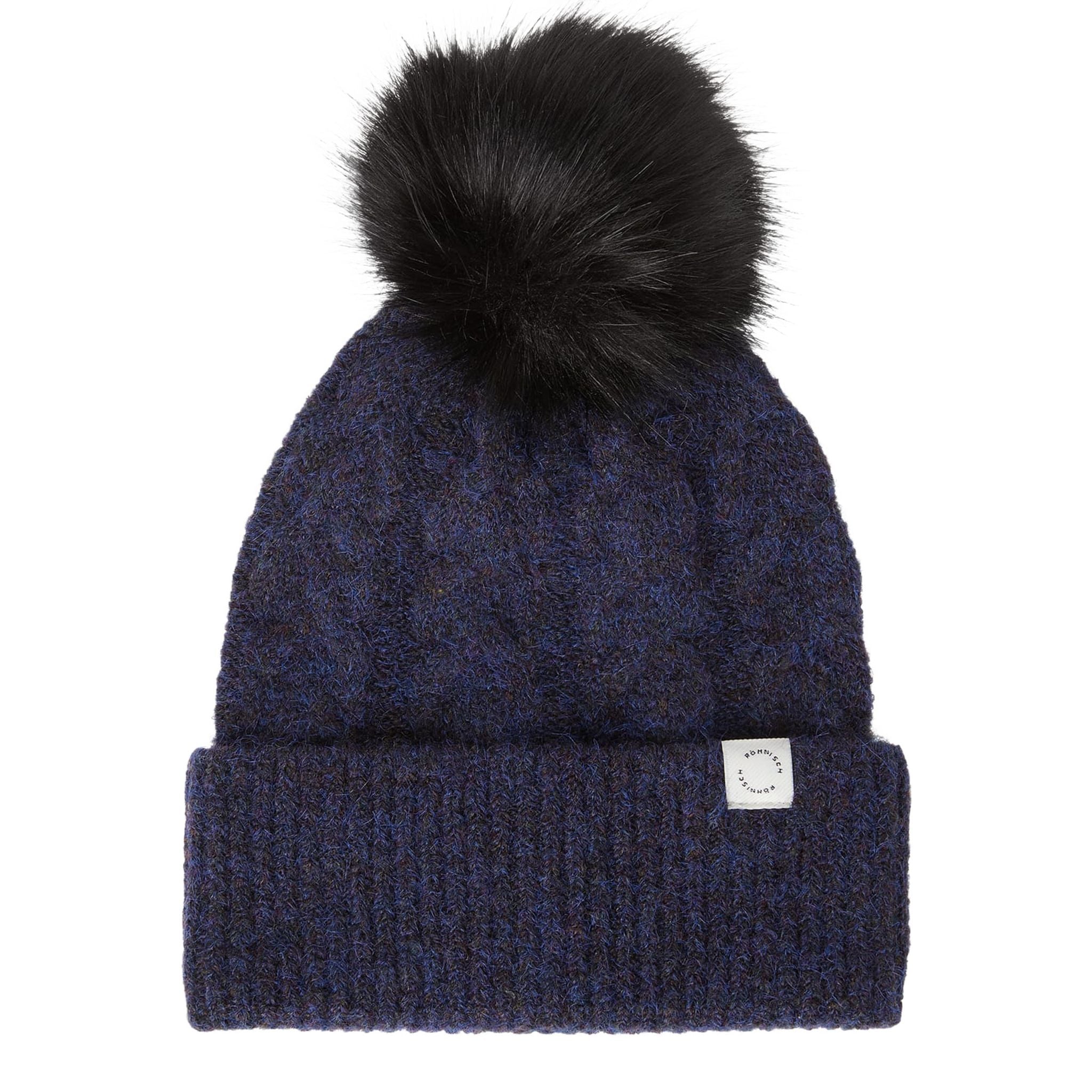 Röhnisch Pom Braid Beanie Navy Damen Damen