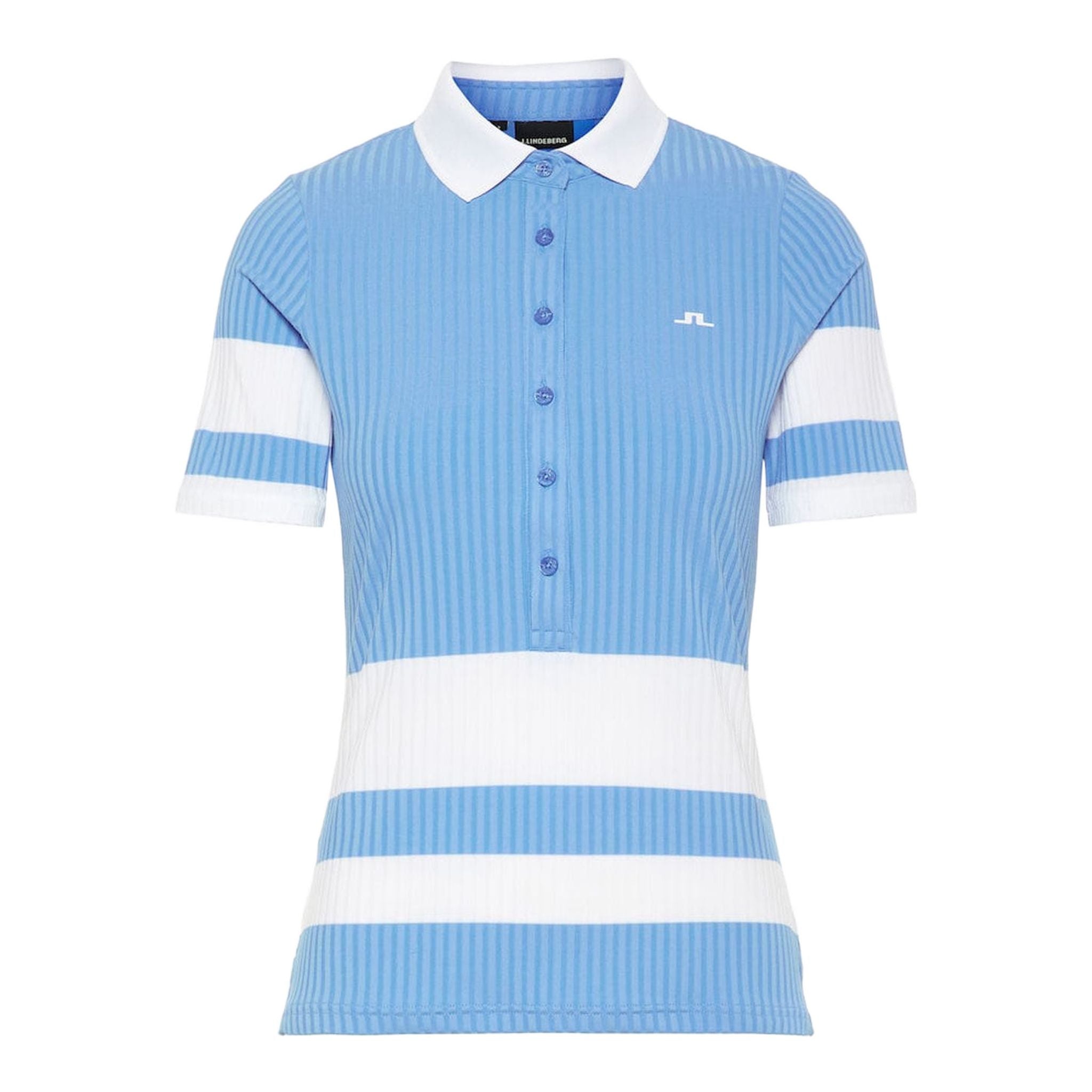 J. Lindeberg W Natasha-Rib Jersey Polo Lake Blue Damen