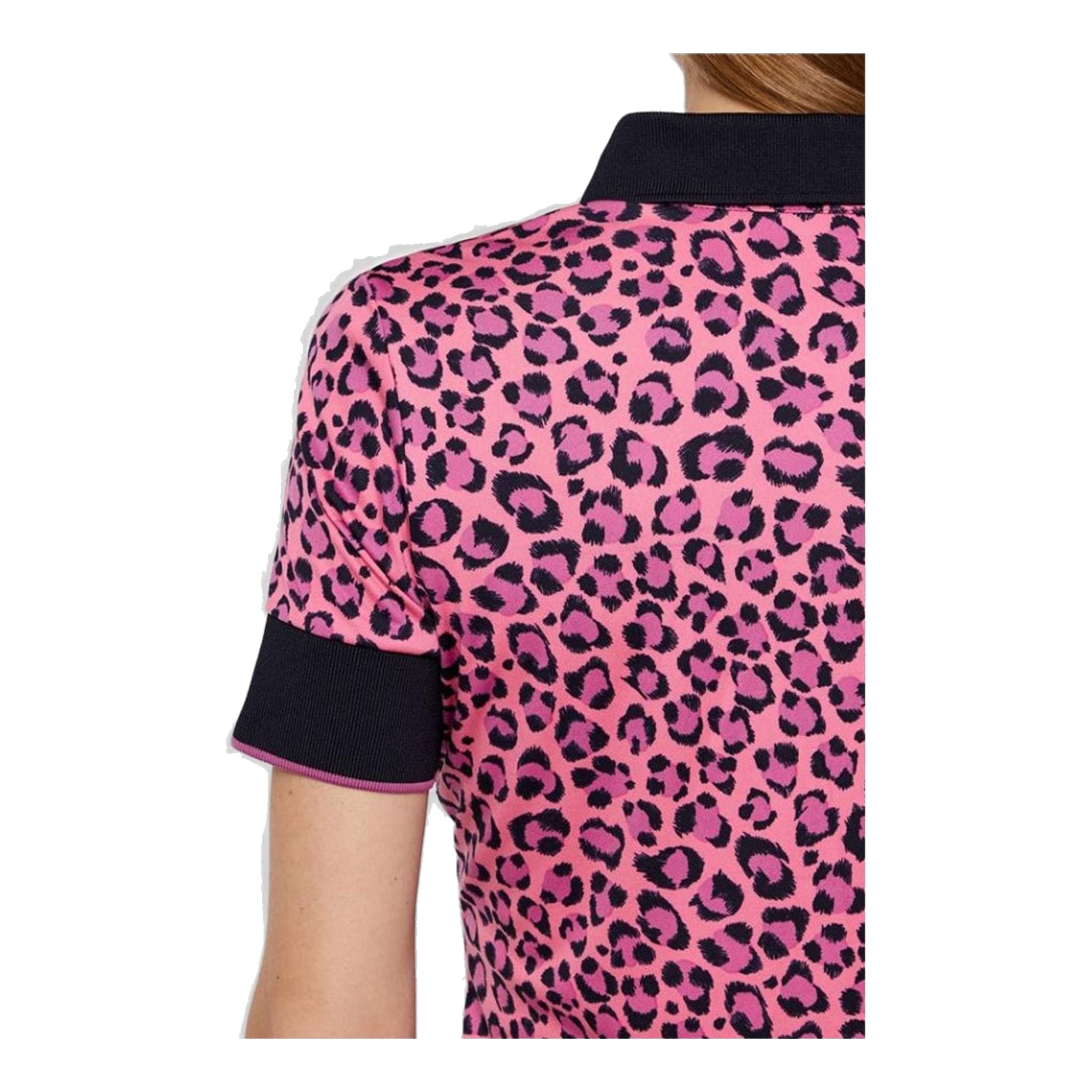J. Lindeberg W Lexie-TX Coolmax Polo Pink Leopard Damen