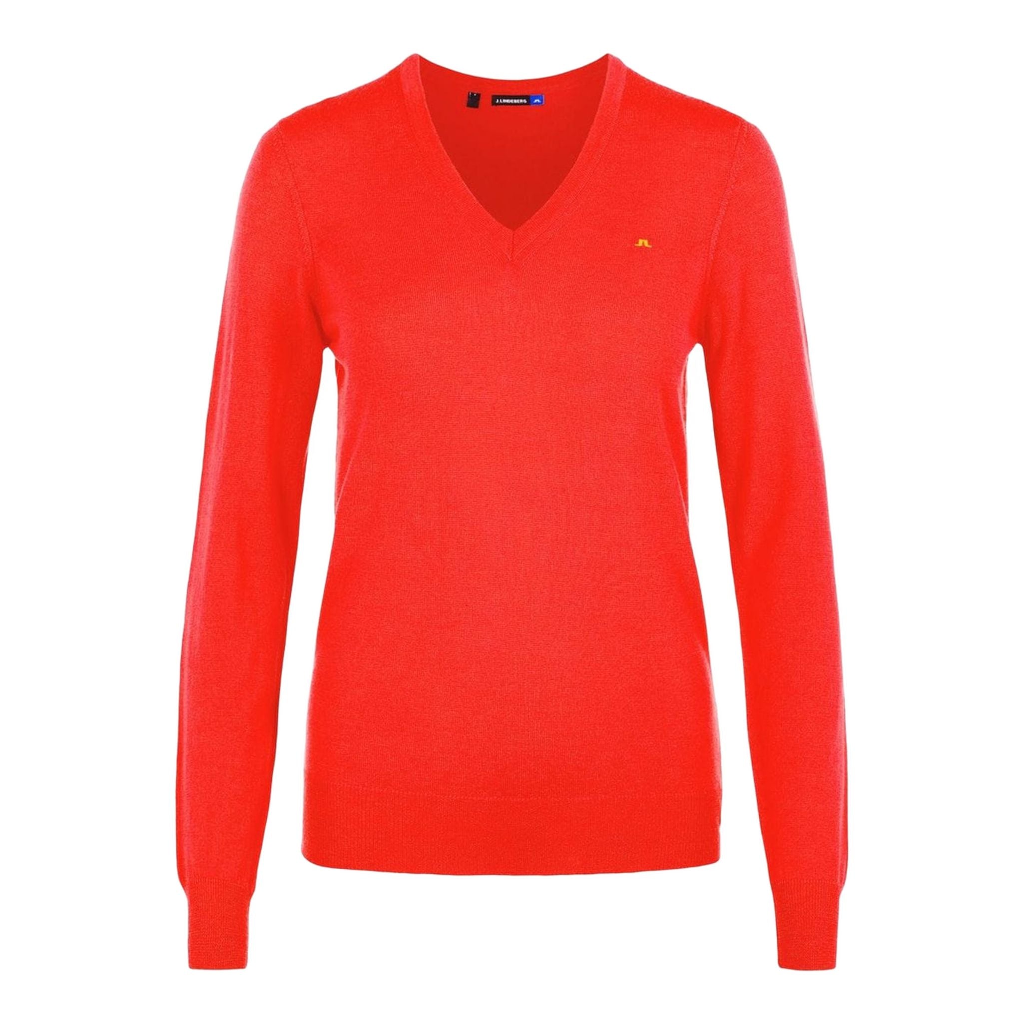 J. Lindeberg W Amaya-True Merino Sweater Tomato Red Damen