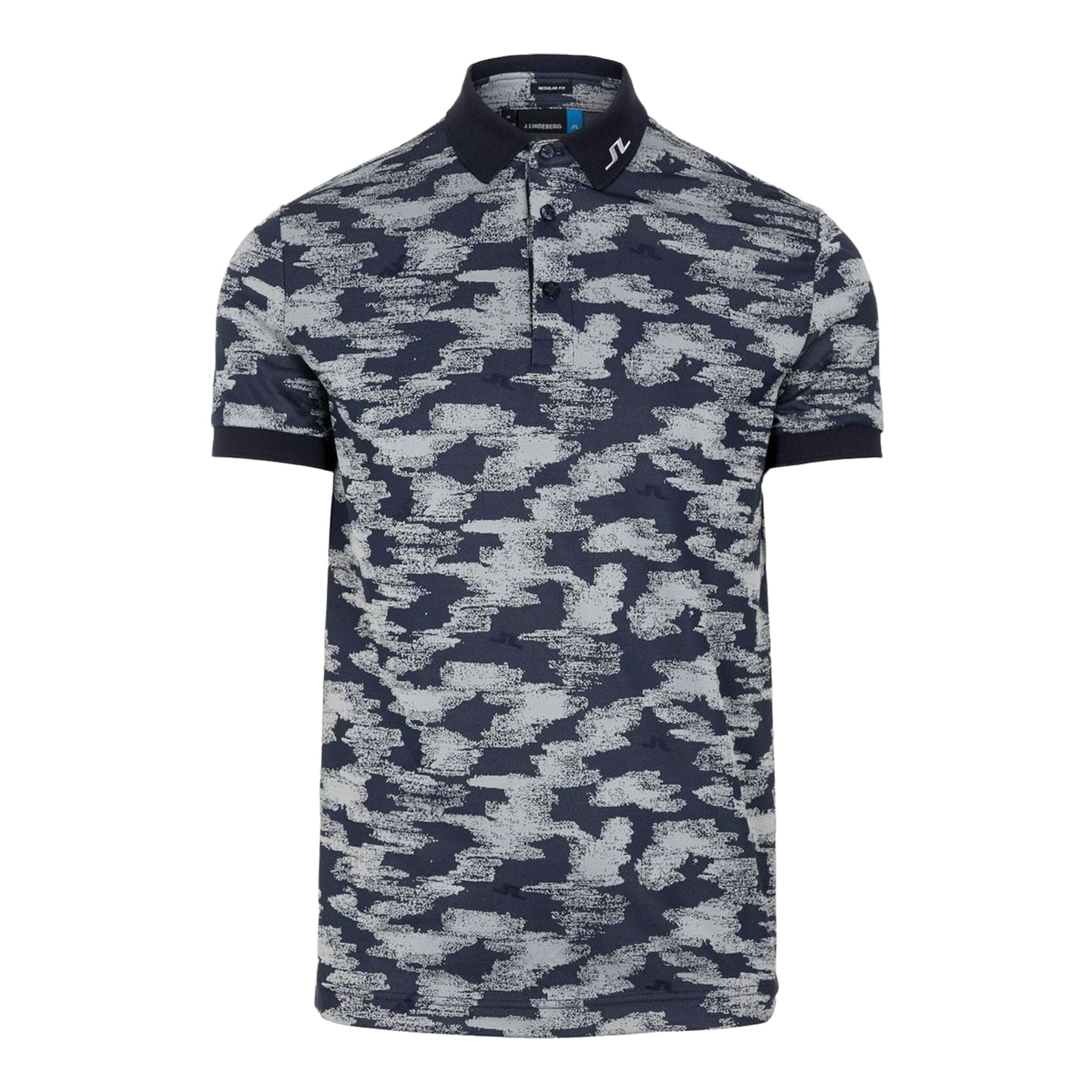 J. Lindeberg M KV Jacquard Reg Fit-TX Jaqua Polo Camou Grey Herren