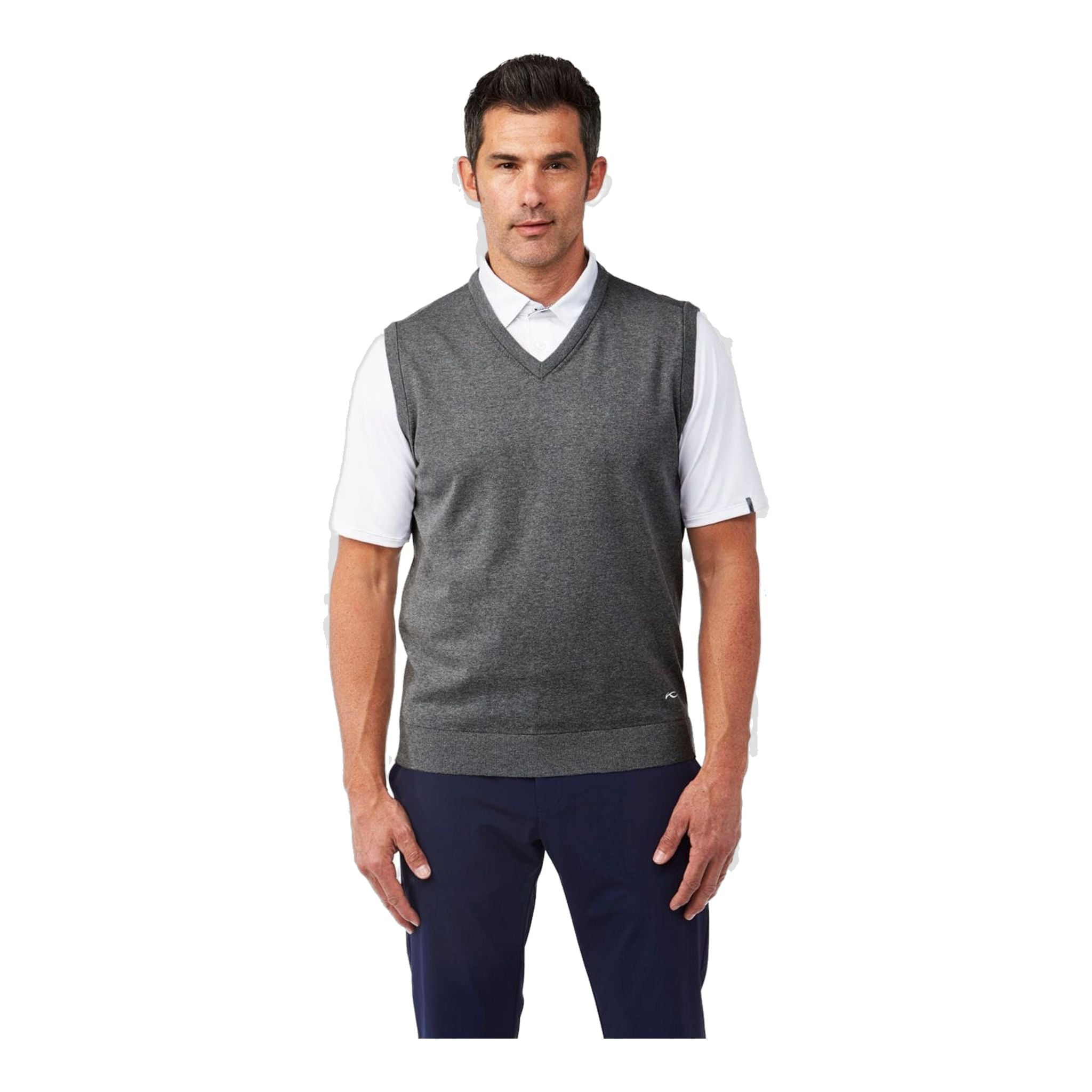 Kjus M Kirk V-Neck Vest Steel Greymelange Herren