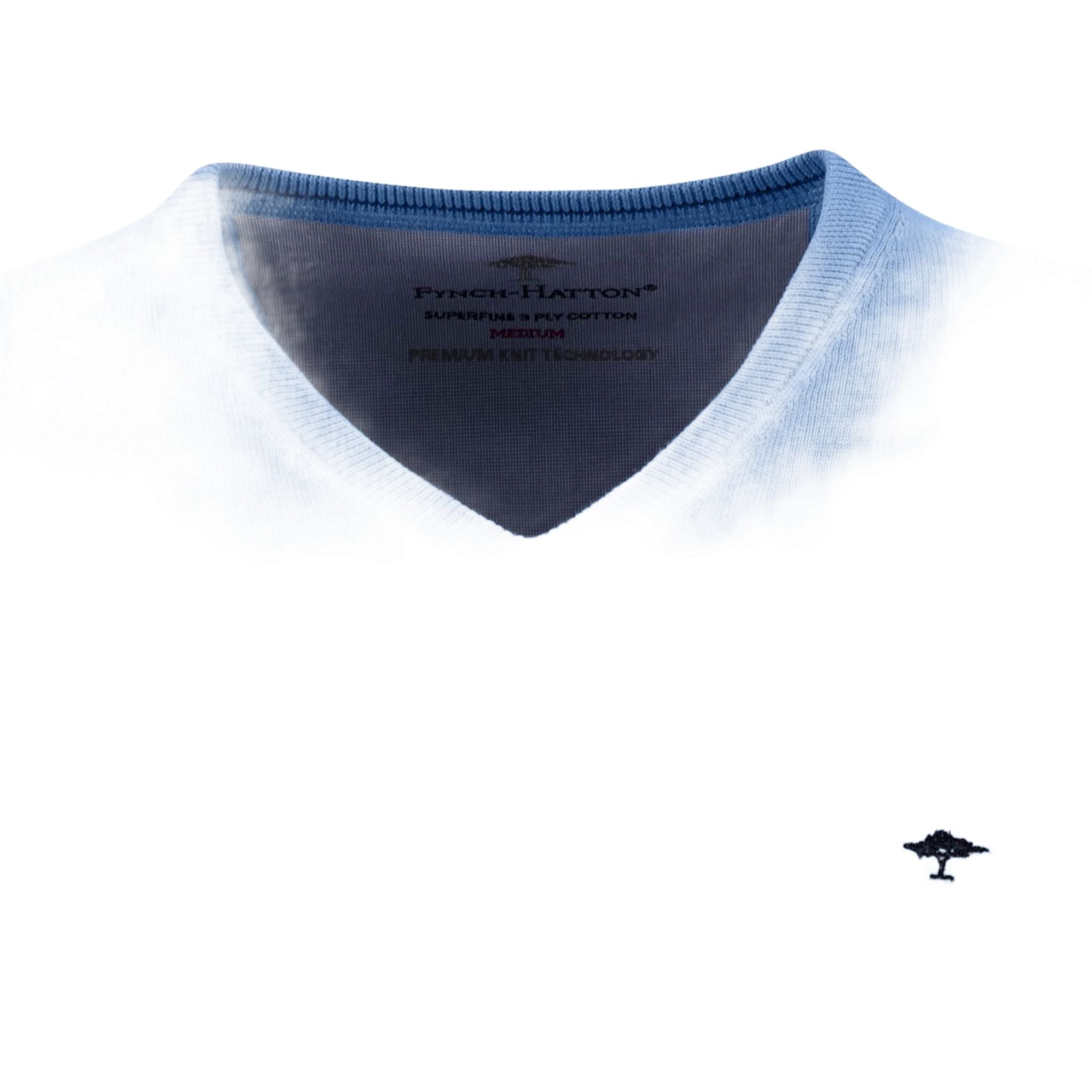 Fynch Hatton V-Neck Superfine Golf Pullover Herren Light Sky Herren