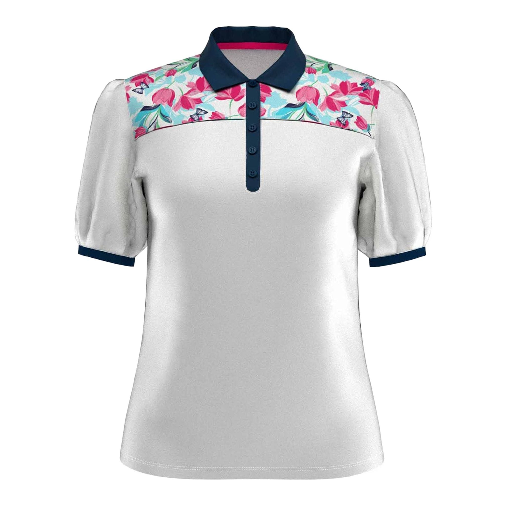 Callaway Brushstroke Print SS Polo Damen