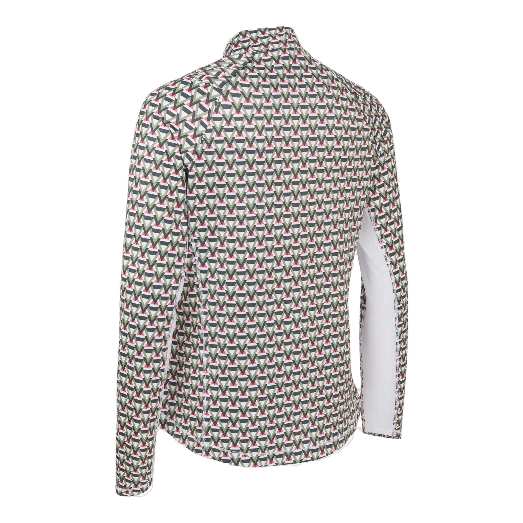 Callaway Chev Geo Golf Polo Langarm Sun Protect Brillant Wh Damen