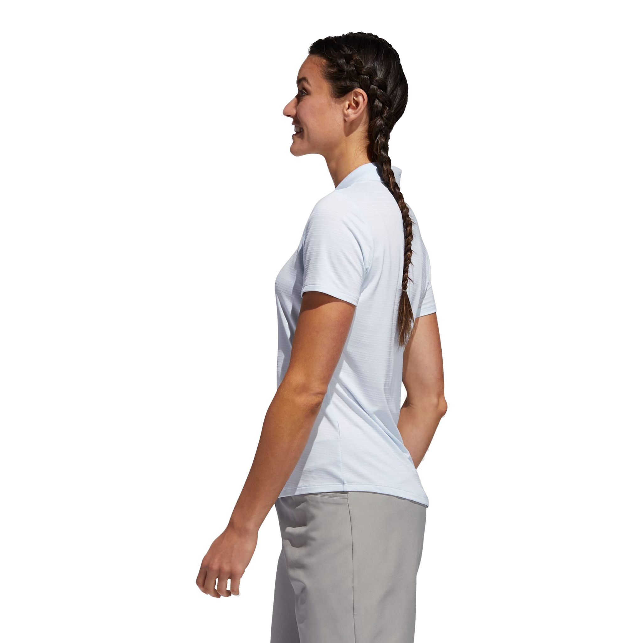 Adidas W Microdot SS Polo Sky Tint Damen