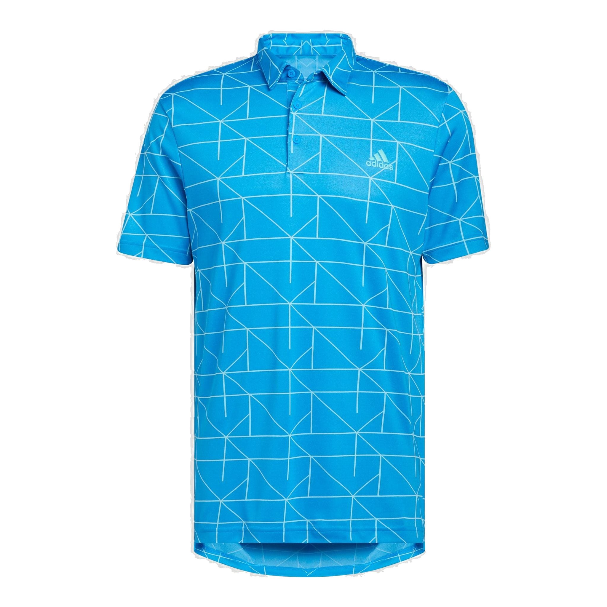 Adidas M Polo Jaquard Lines Blue Rush/Semi Mint Rush Herren