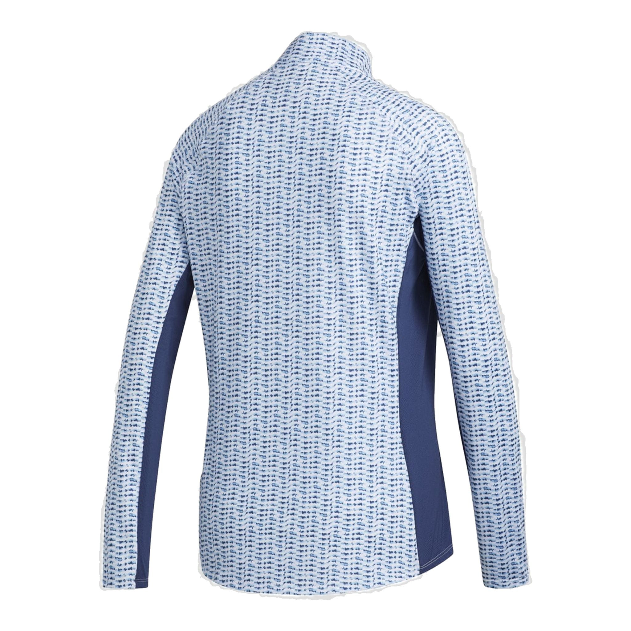 Adidas W Aeroready UPF50 Printed LS Polo White/Sky Tint Damen