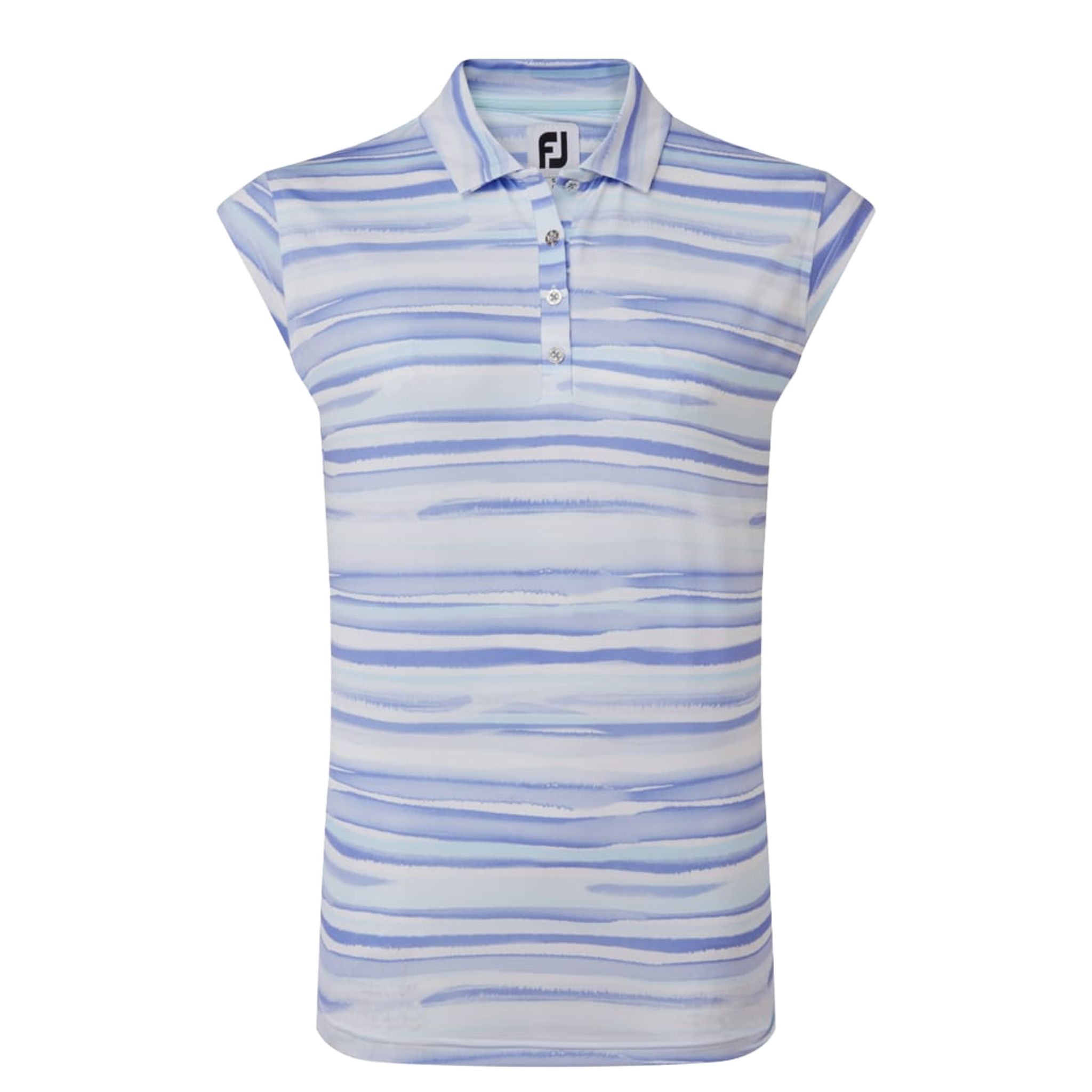 Footjoy Cap Sleeve Watercolour Print Lisle Polo Damen
