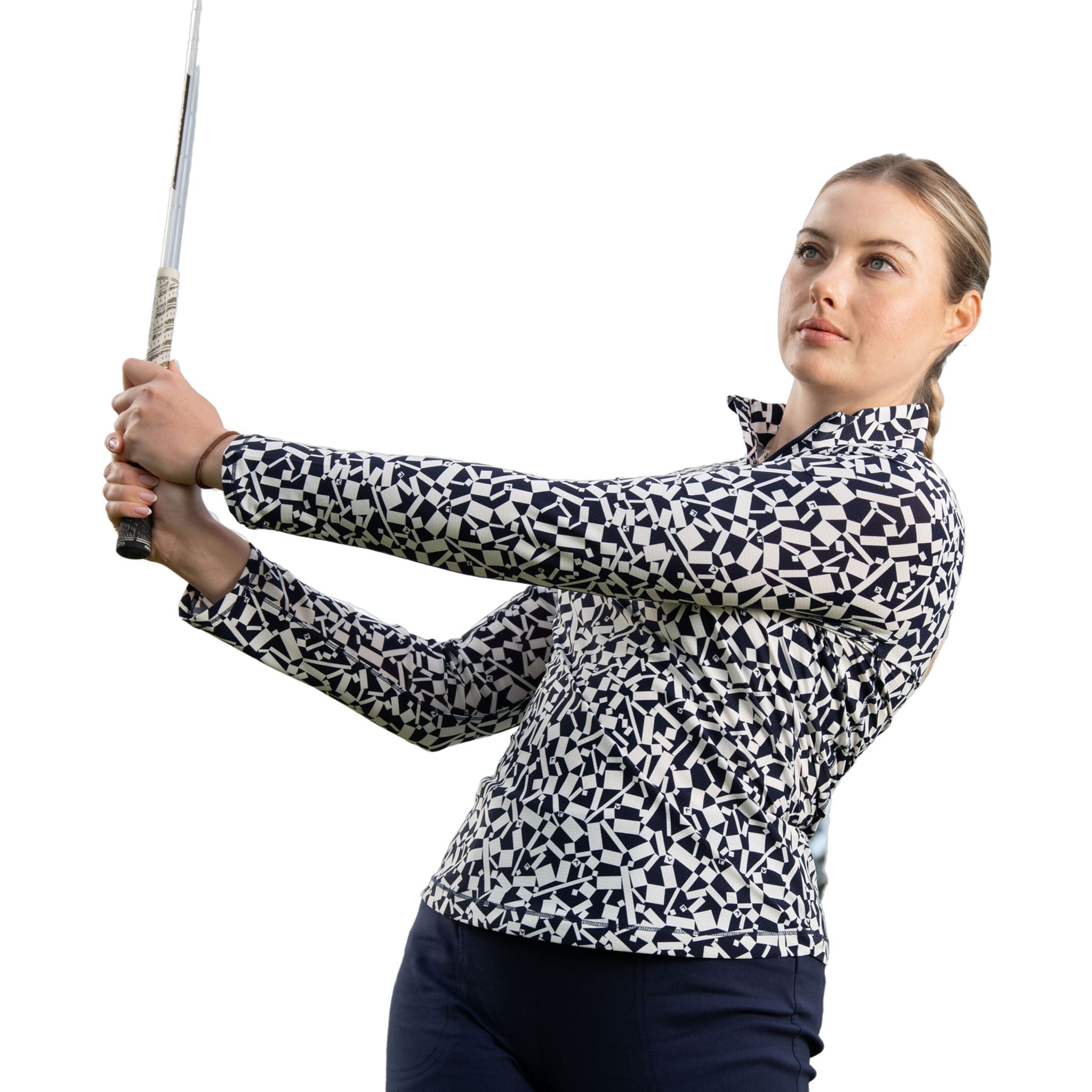 Callaway Two Toned Geo Printed Shirt Damen