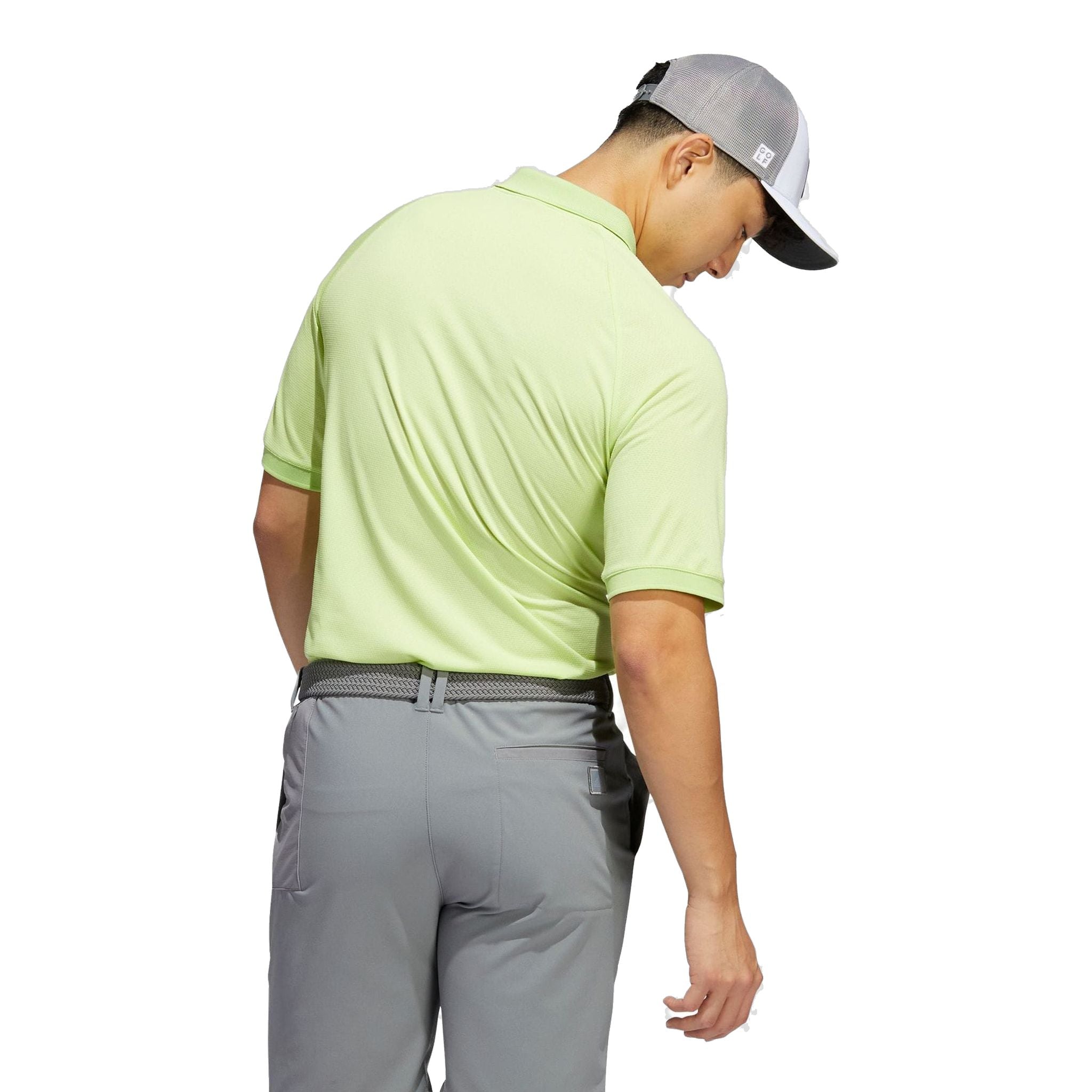 Adidas M Polo Moss Stitch Pulse Lime/Weiß Herren