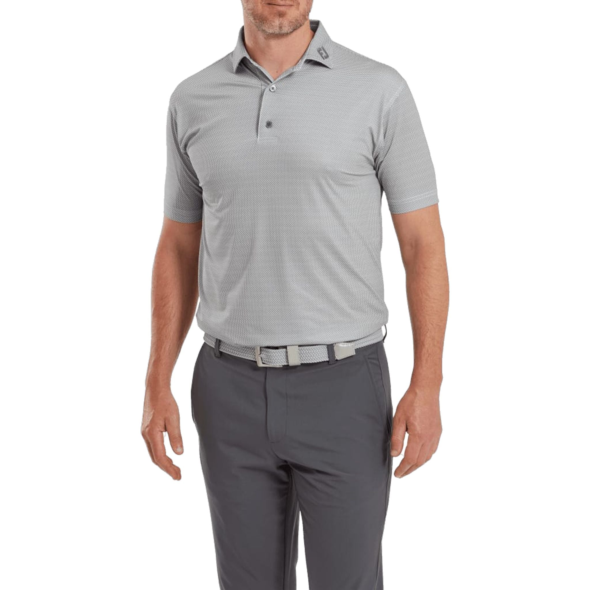 Footjoy Octagon Print Lisle Poloshirt Herren