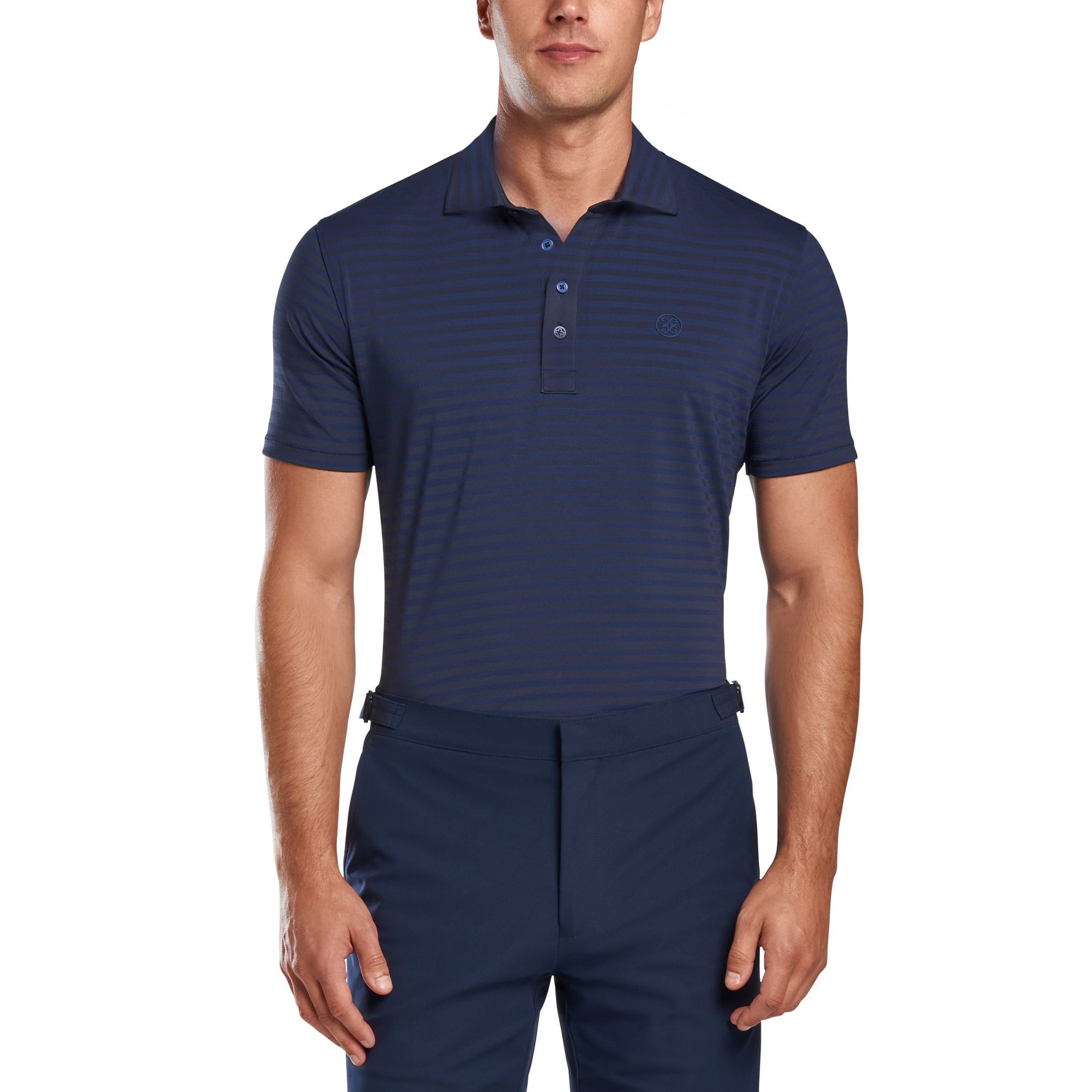 GFORE Perforated Stripe Golfpolo Herren