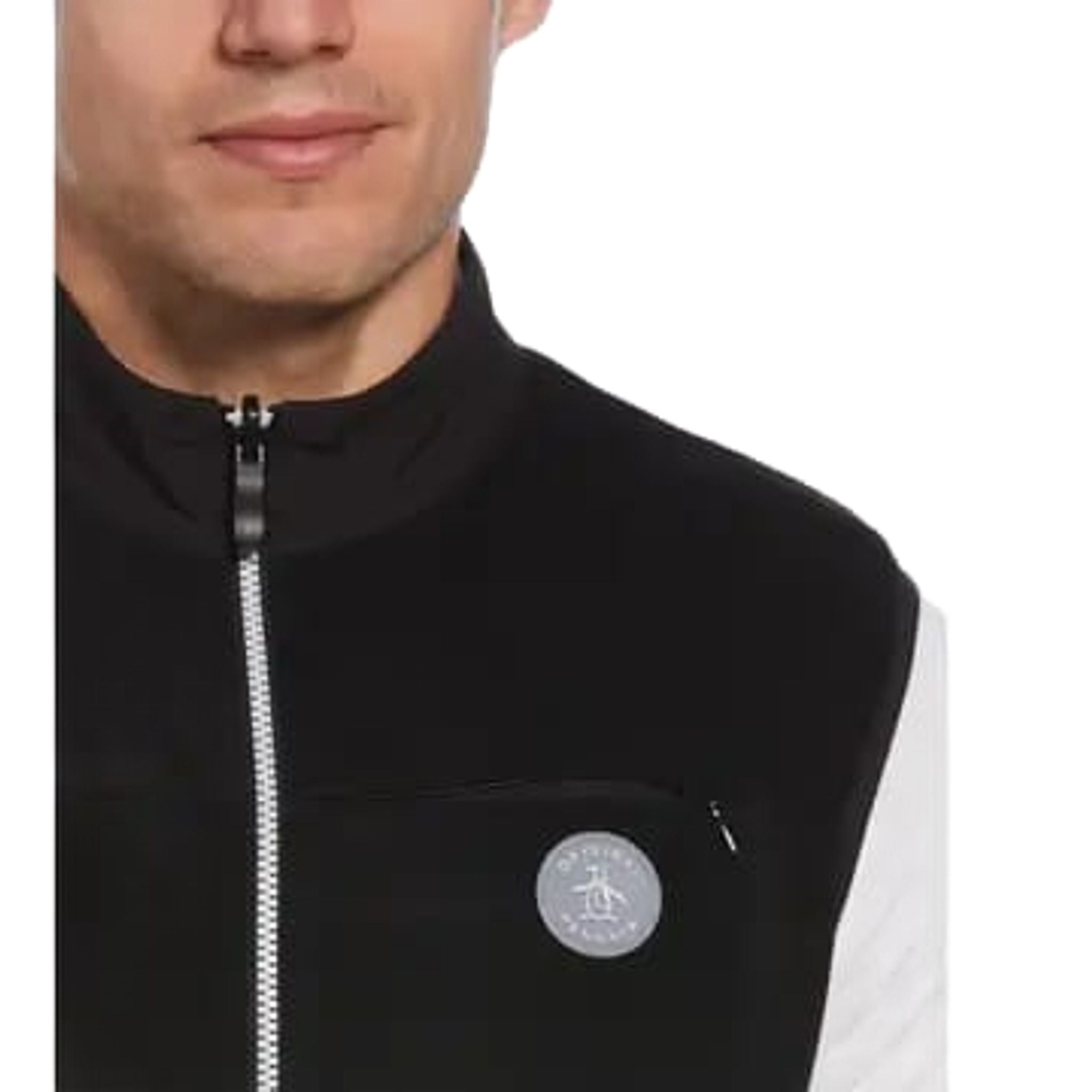 Original Penguin Full Zip Vest Mixed Media Herren Caviar XL Herren