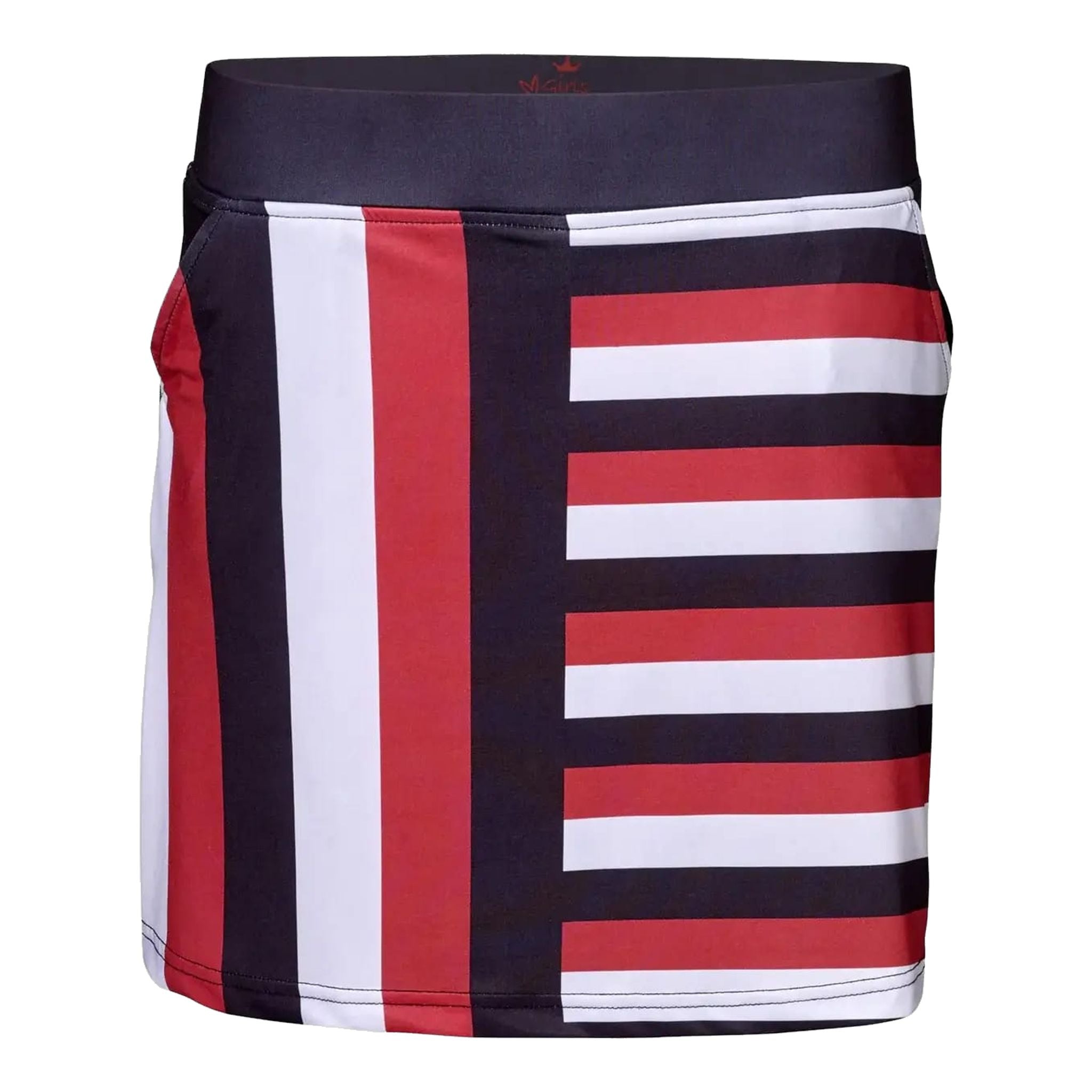 Girls Golf Striped Fashionista Skort Red Flow Damen