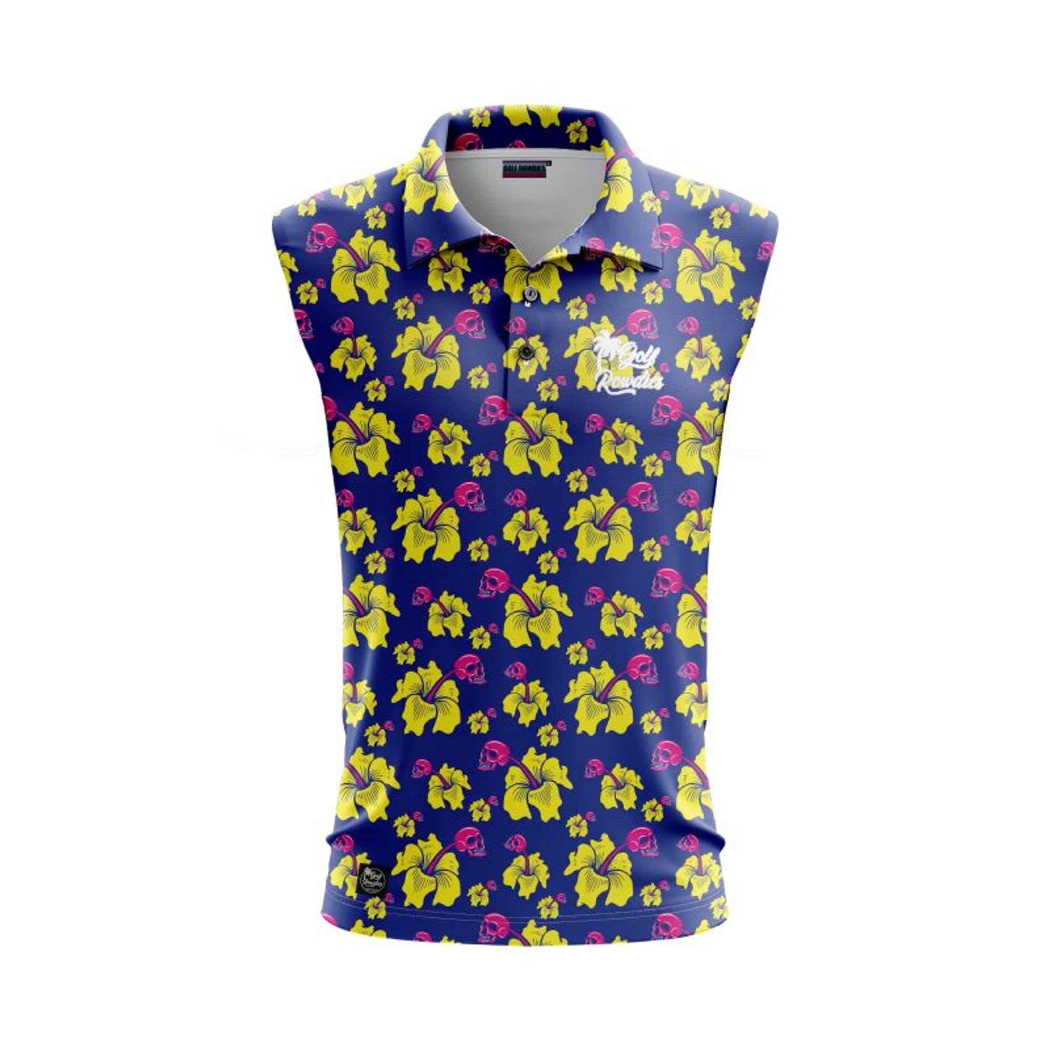 Golf Rowdies Skull Flower Polo Damen