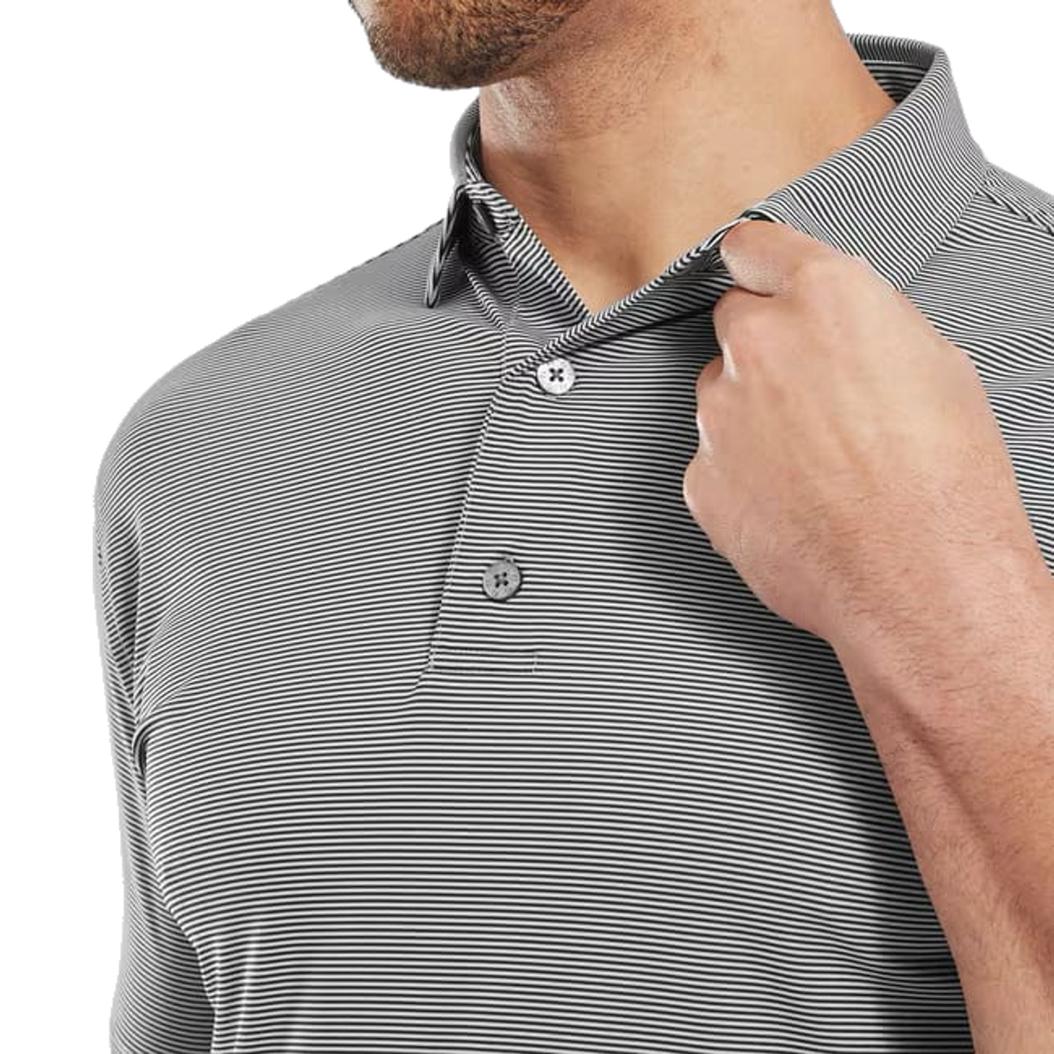 Footjoy Micro Feeder Stripe Lisle Polo Herren