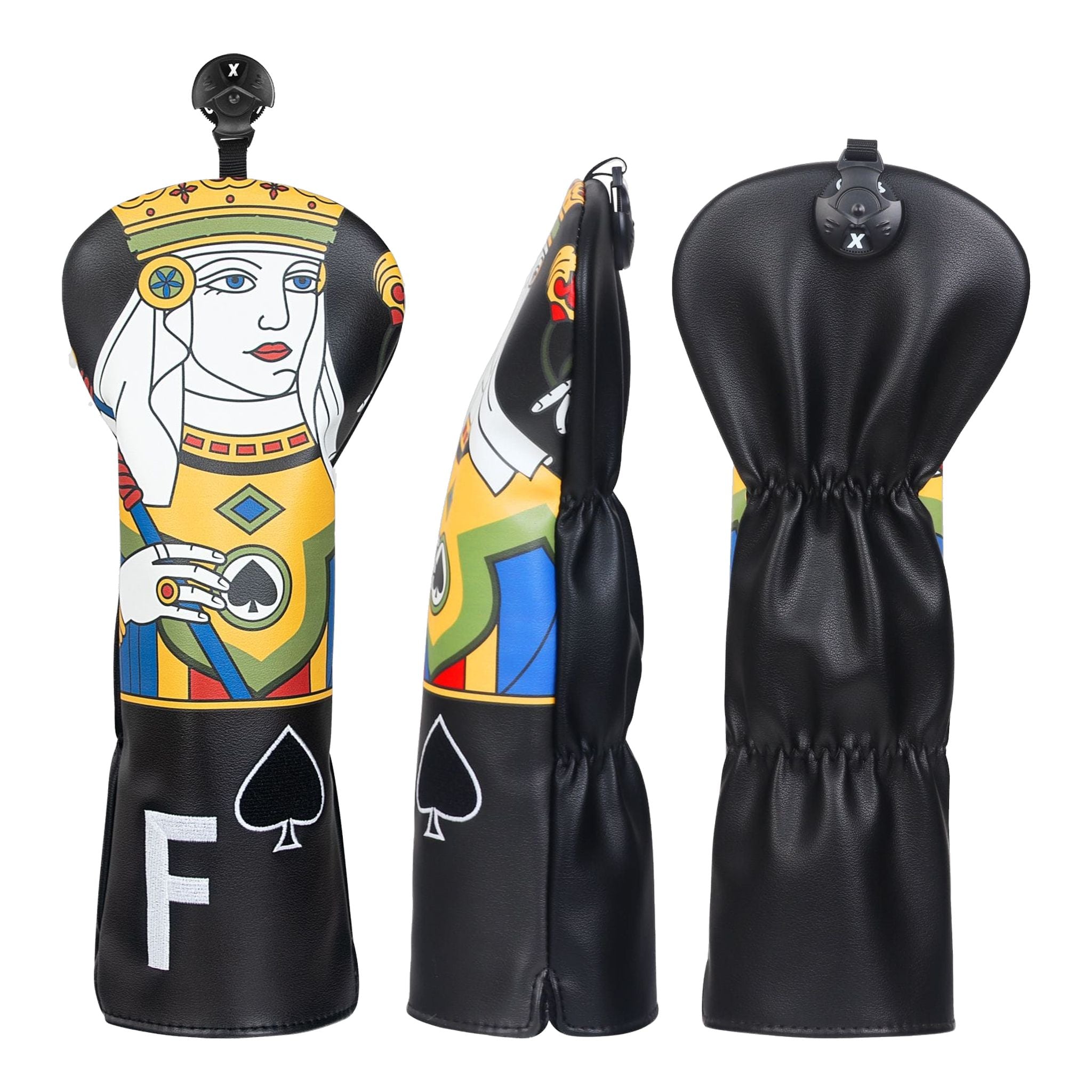 Emroydered Headcovers Spade Poker Queen Fairway Headcover