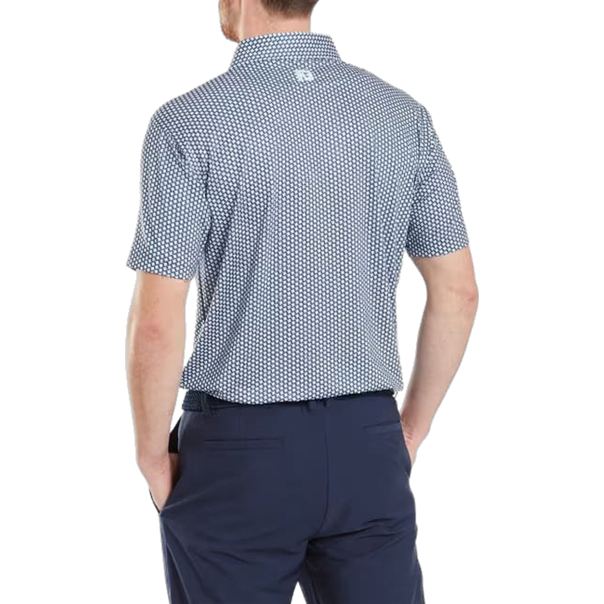Footjoy Houndstooth Geo Lisle Polo Herren
