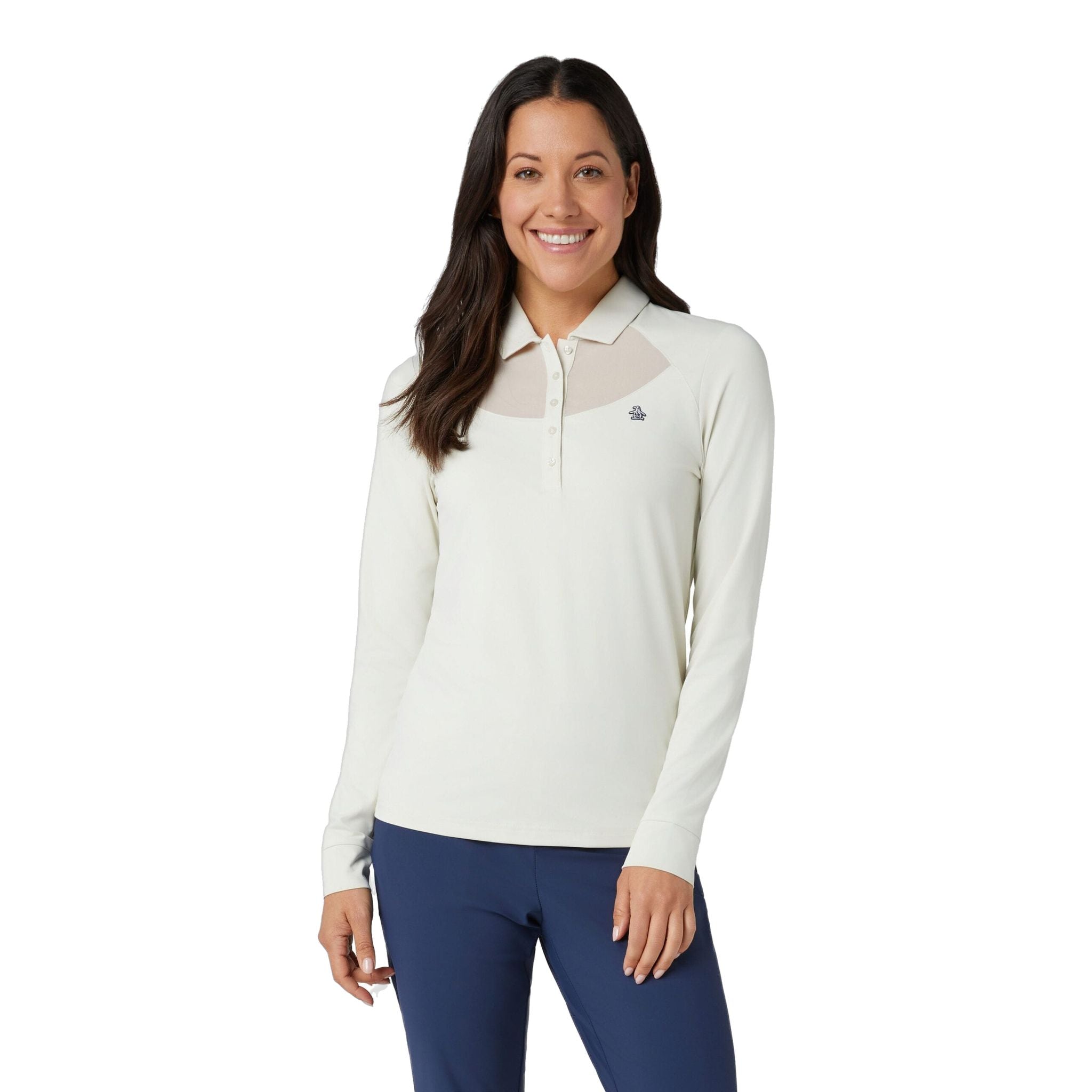 Original Penguin Longsleeve Mesh Polo Damen