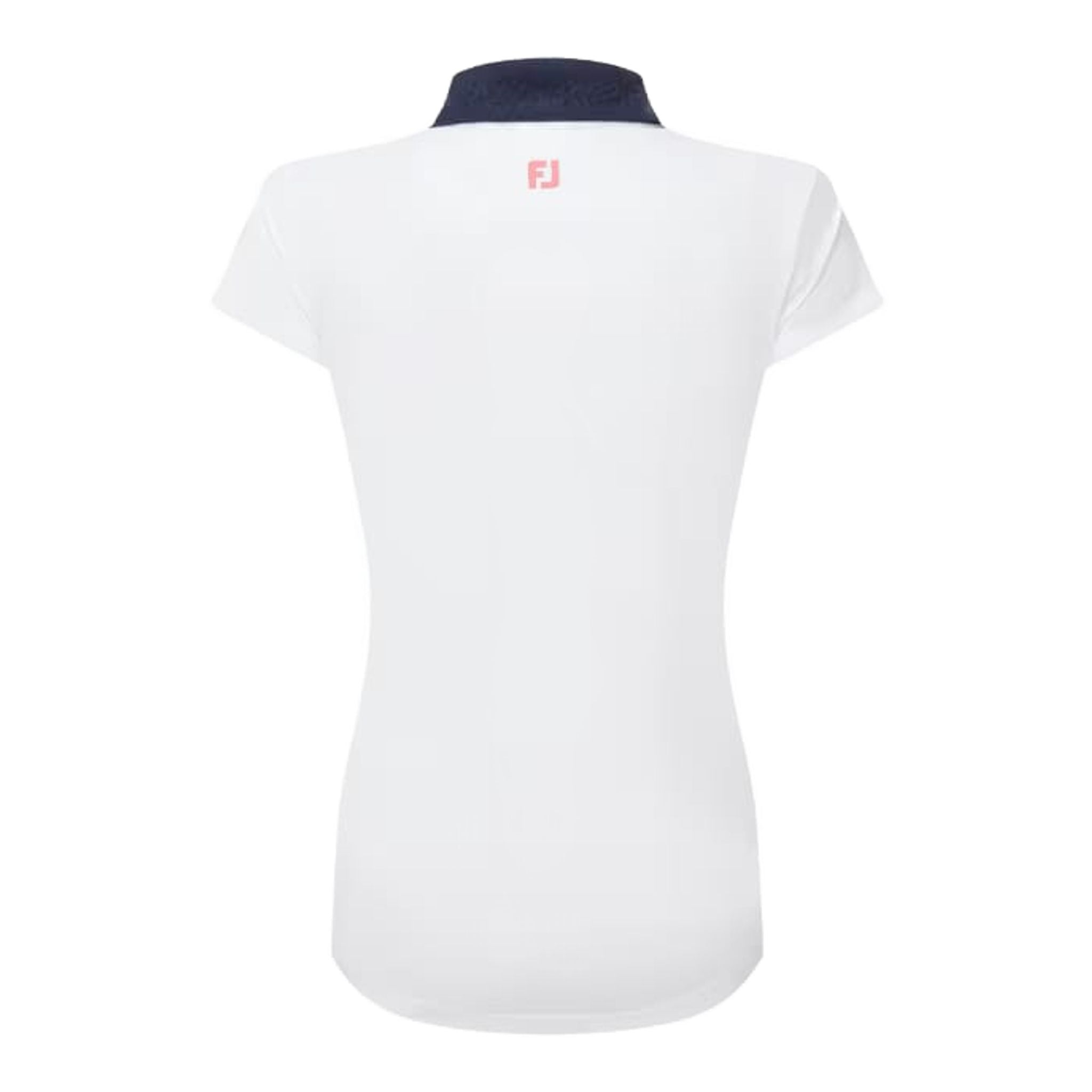 Footjoy Cap Sleeve Print Trim Lisle Polo Damen
