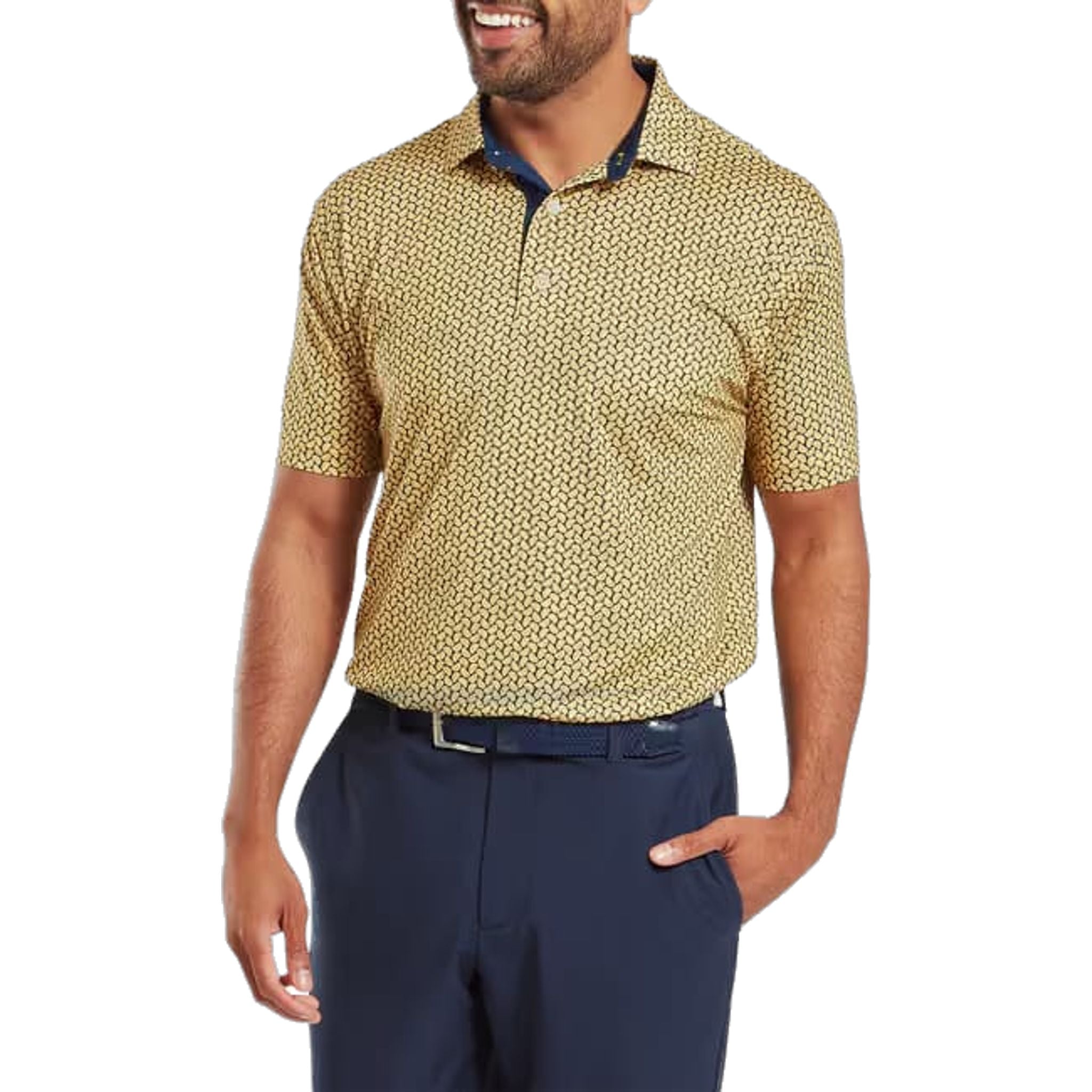 Footjoy Citrus Print Lisle Polo Herren