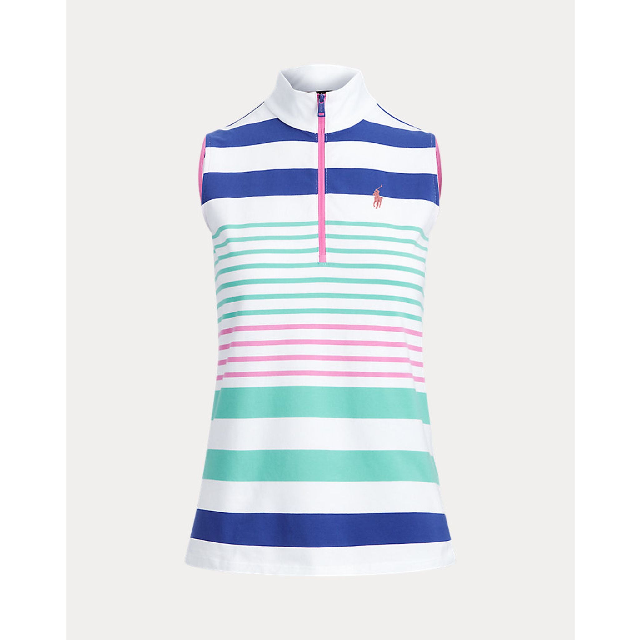 Ralph Lauren S/L Zip Frntsleevelessknit Golfpolo Damen