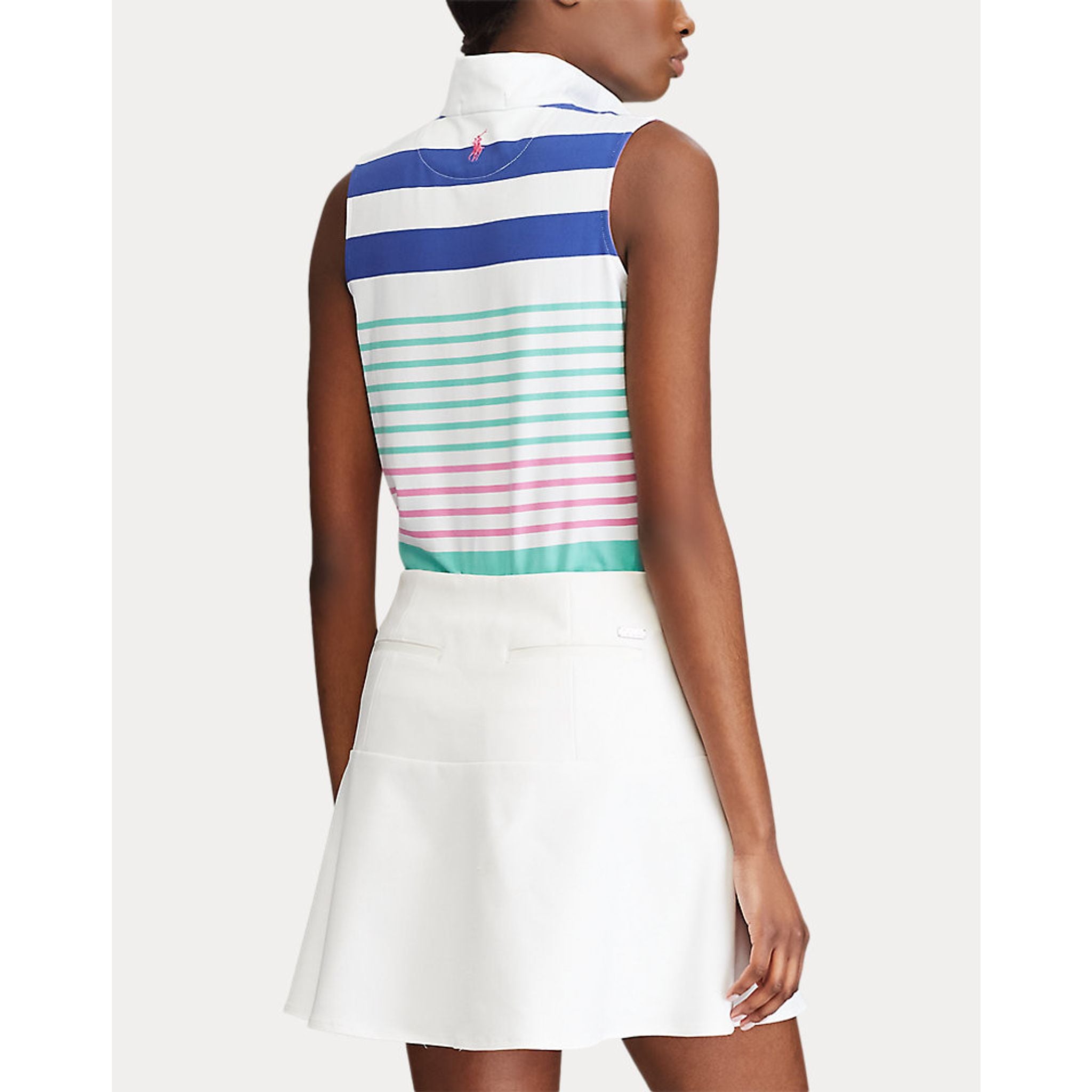 Ralph Lauren S/L Zip Frntsleevelessknit Golfpolo Damen