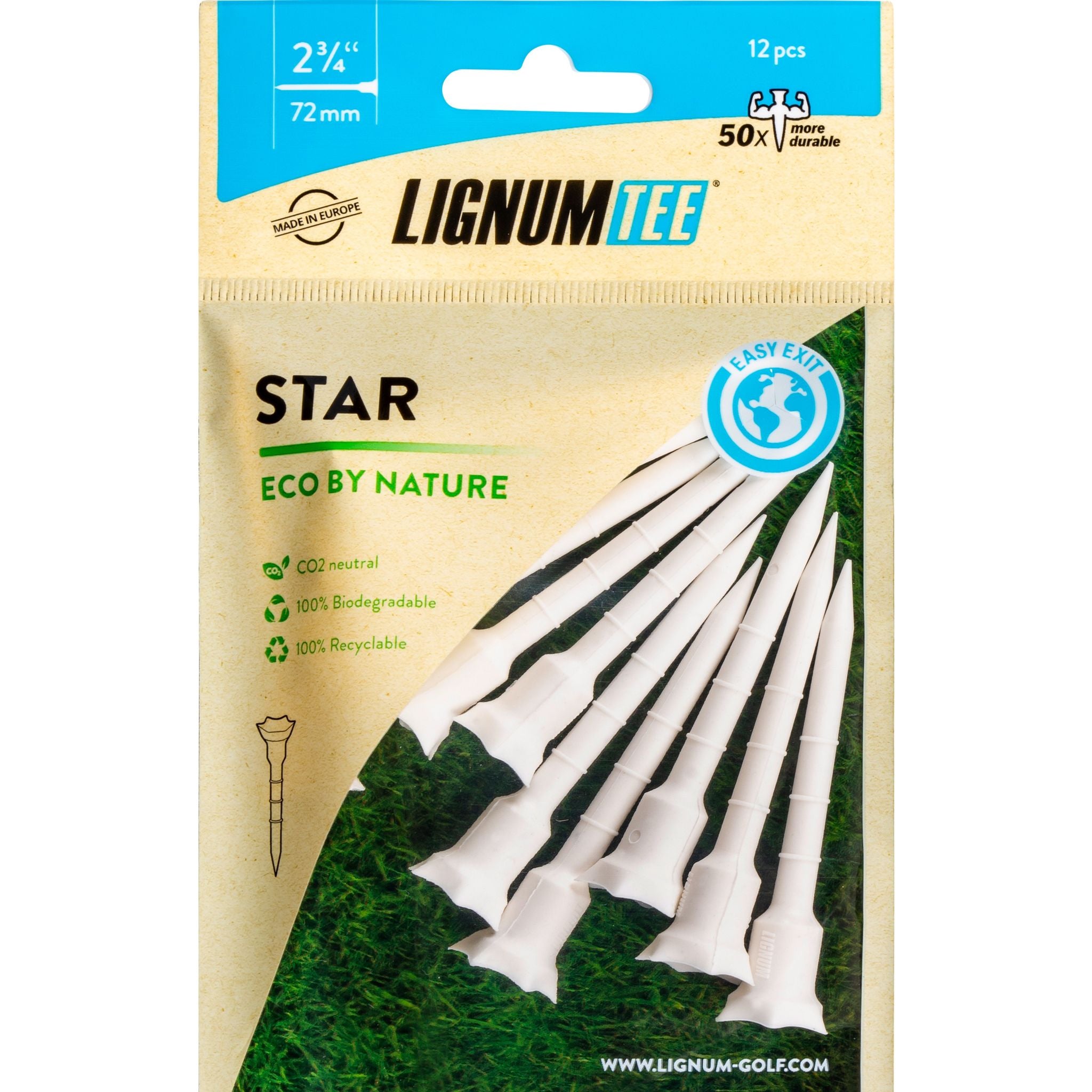 Lignum Eco 72mm Star [12Tees] Weiß