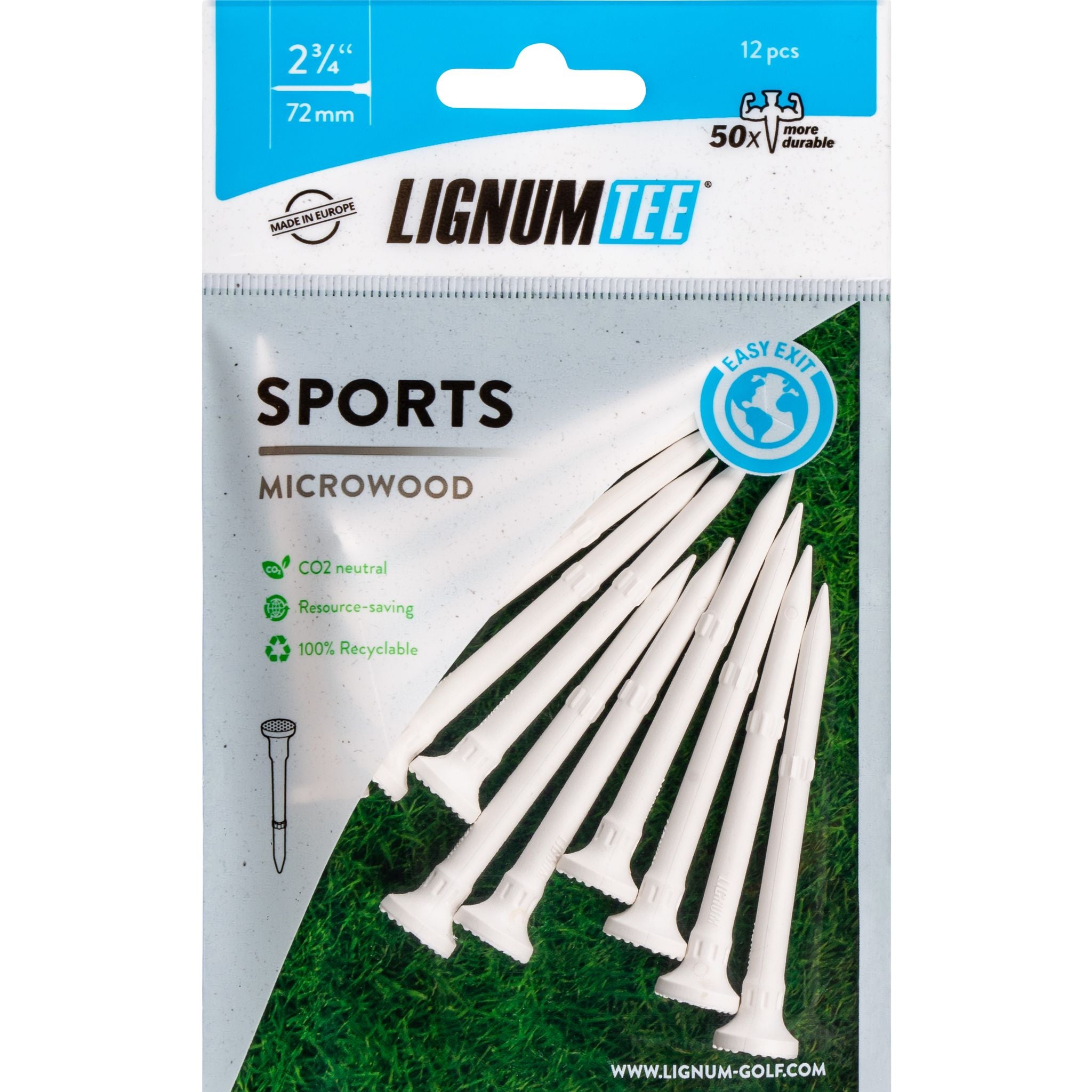 Lignum 72mm Sports [12Tees] Weiß