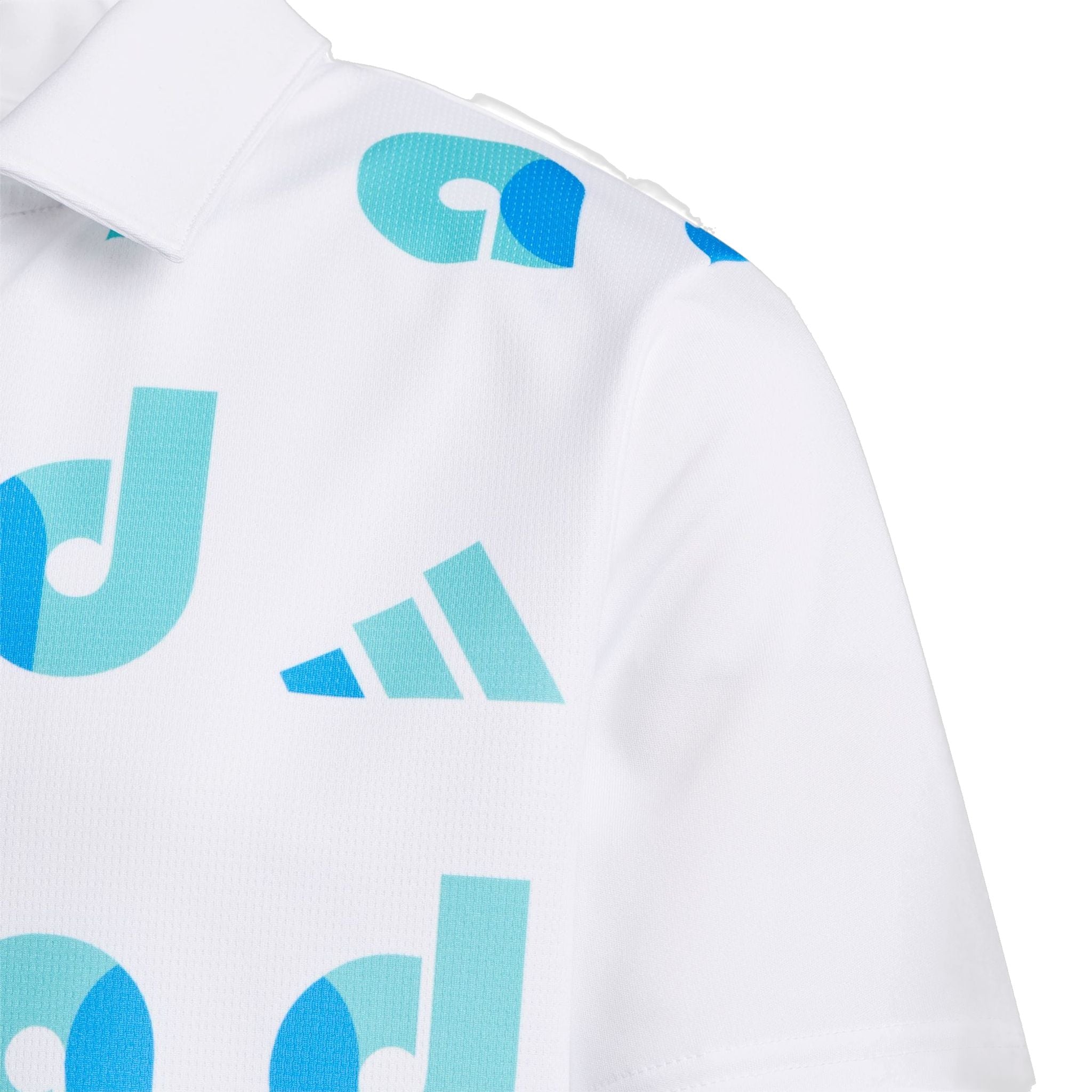 Adidas Graphic Semi Mint Rush/Blue Rush/Weiß Golfpolo