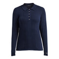 Röhnisch Polo Knitted Langarm Navyblau Damen