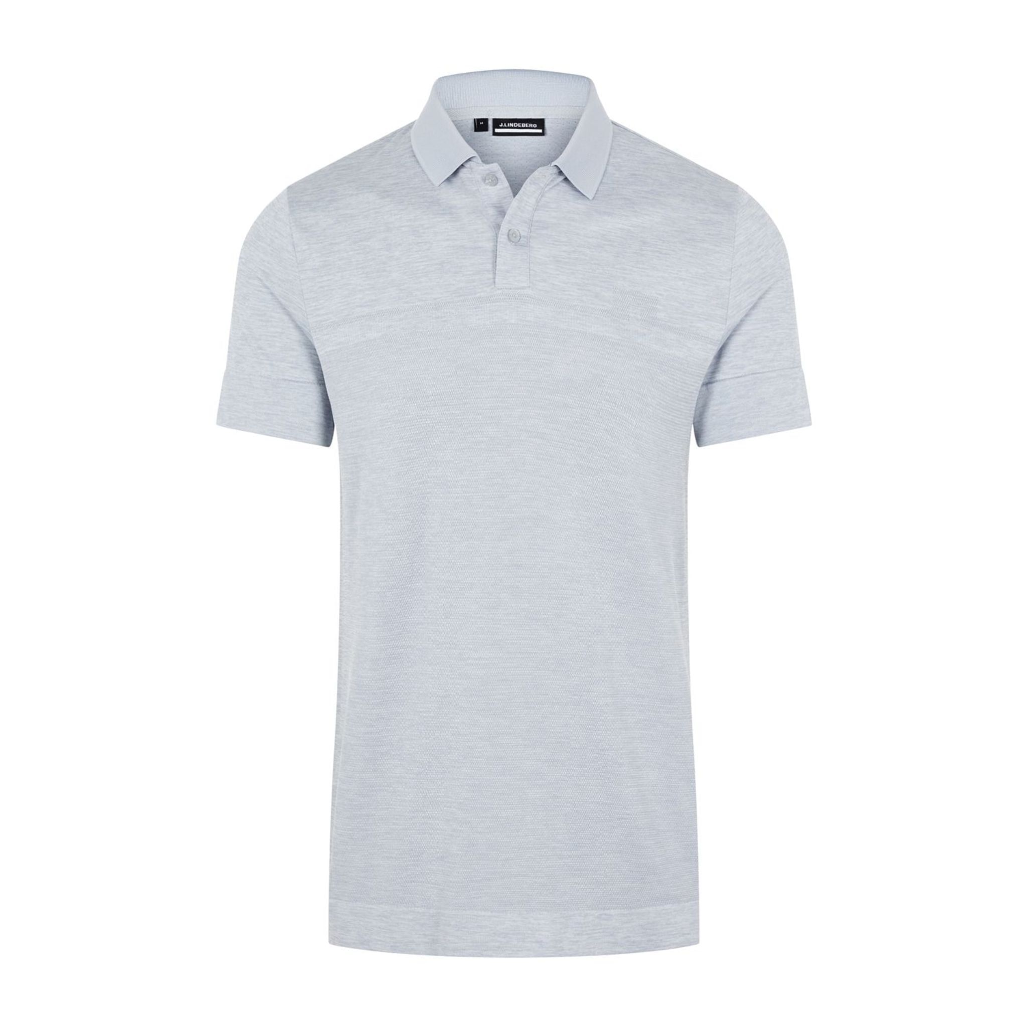 J. Lindeberg M Alfy Seamless SS Polo Stone Grey Melange Herren