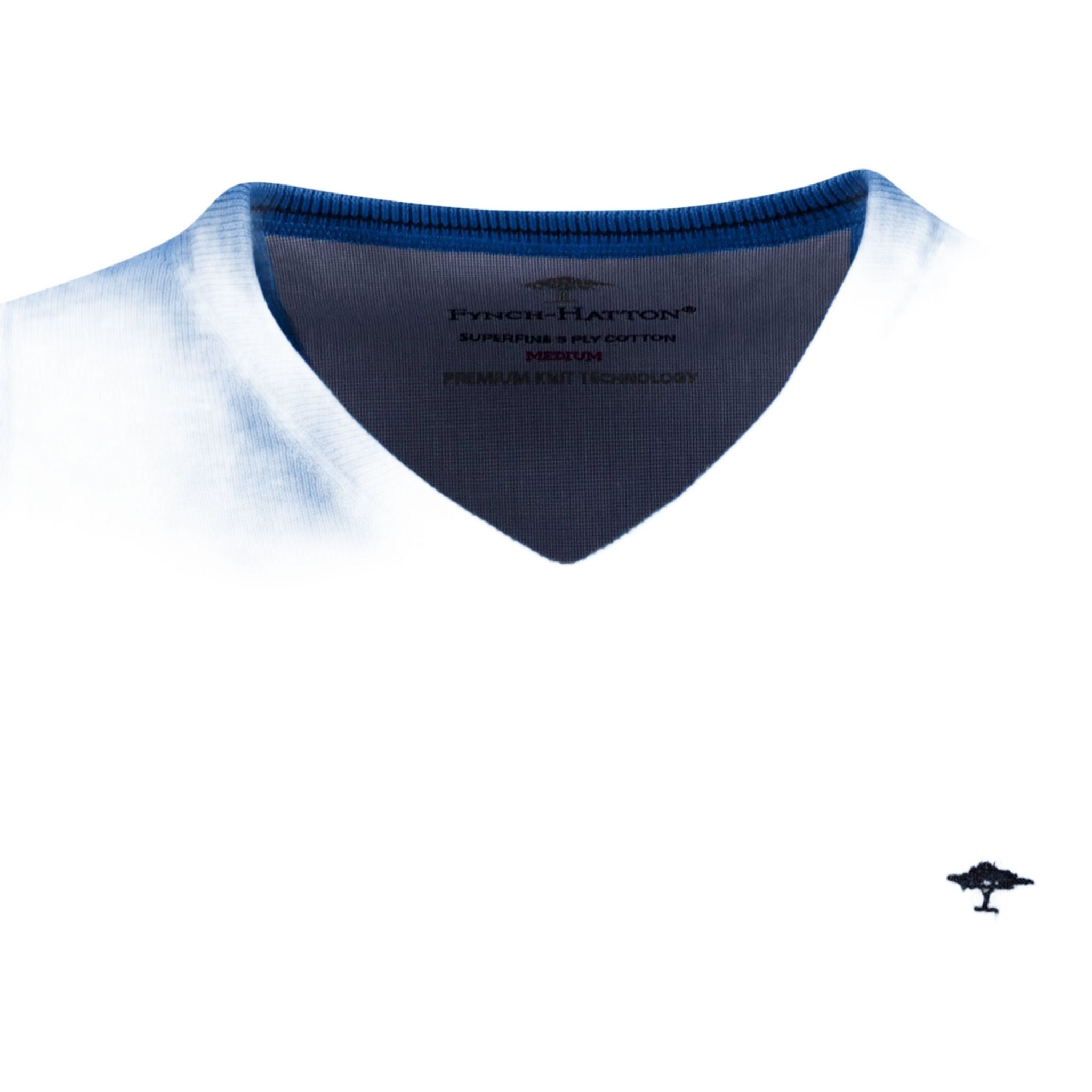 Fynch Hatton V-Neck Superfine Golf Pullover Herren Bright Ocean Herren