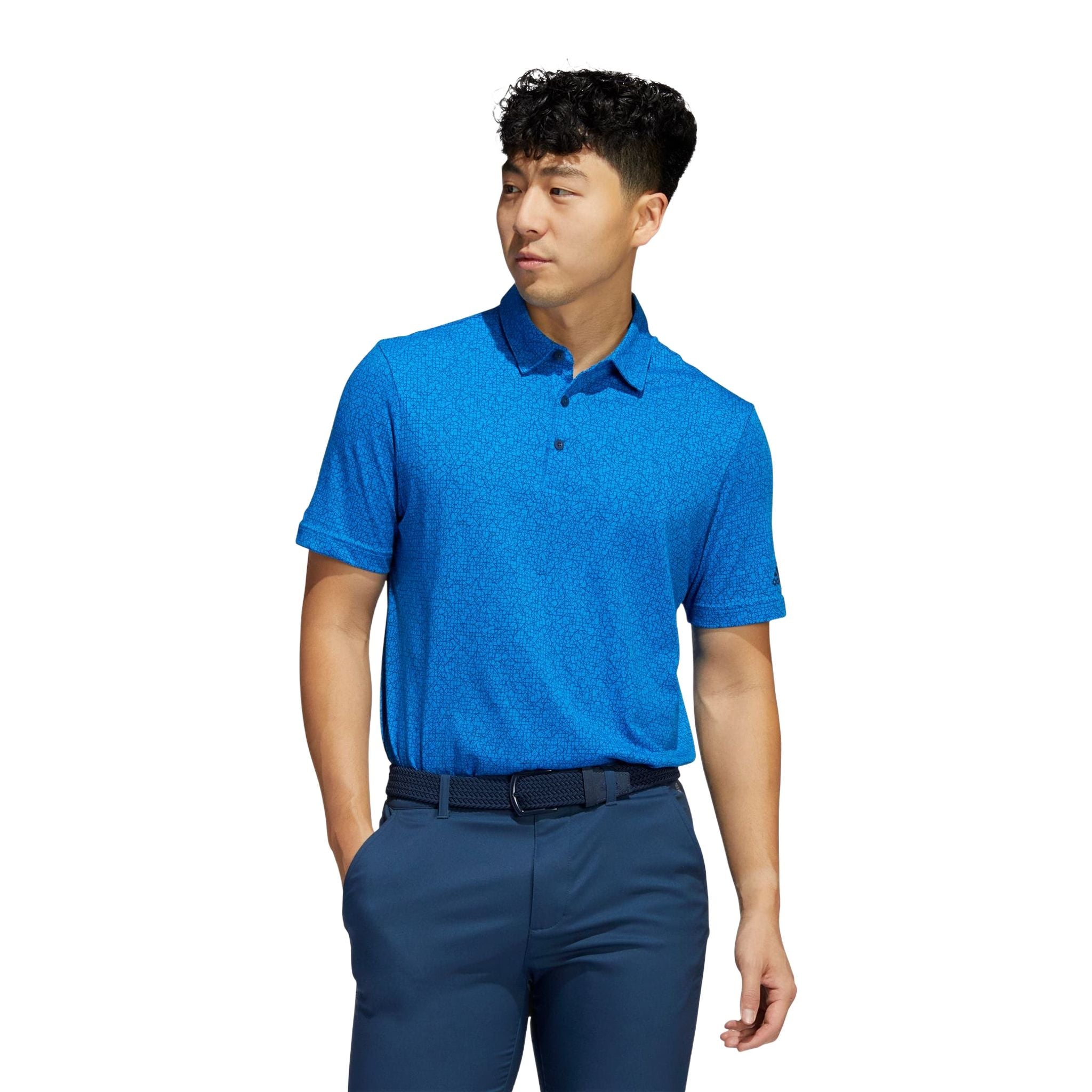 Adidas M Polo Abstract Print Blue Rush/Crew Navy Herren