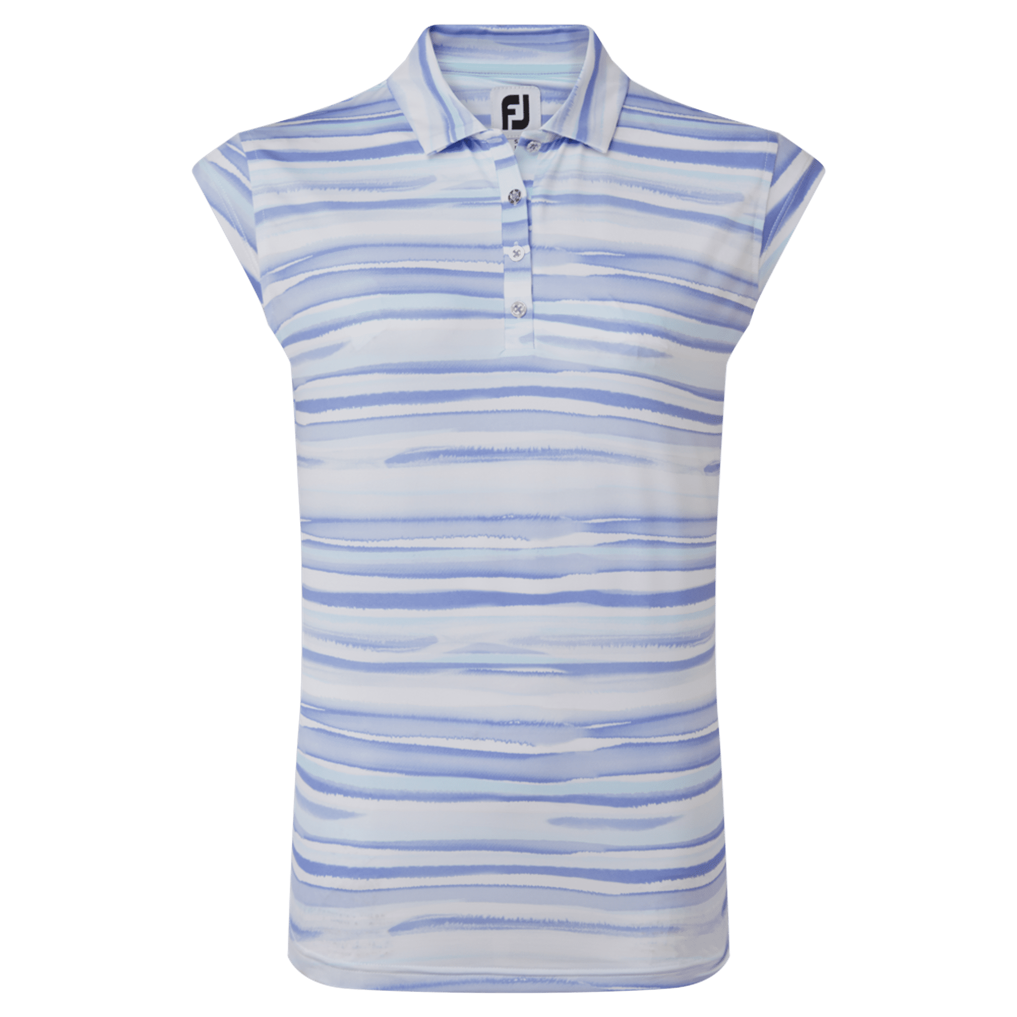 Footjoy Cap Sleeve Watercolour Print Lisle Polo Damen