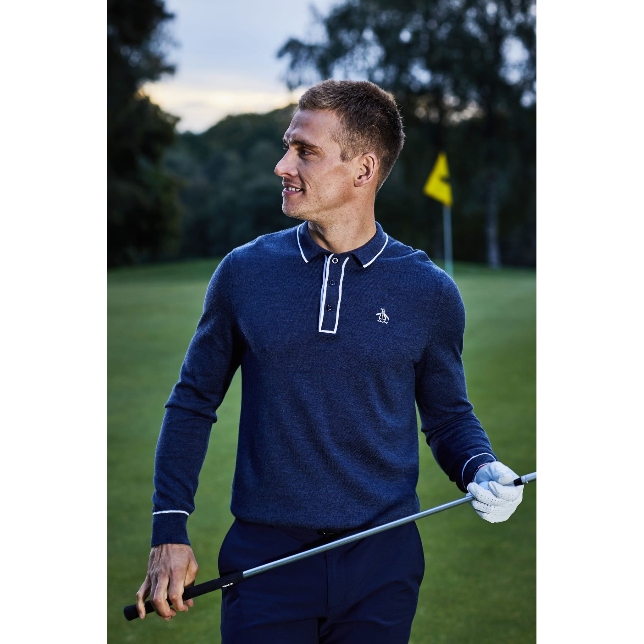 Original Penguin Earl Merino Longsleeve Polo Sweater Herren