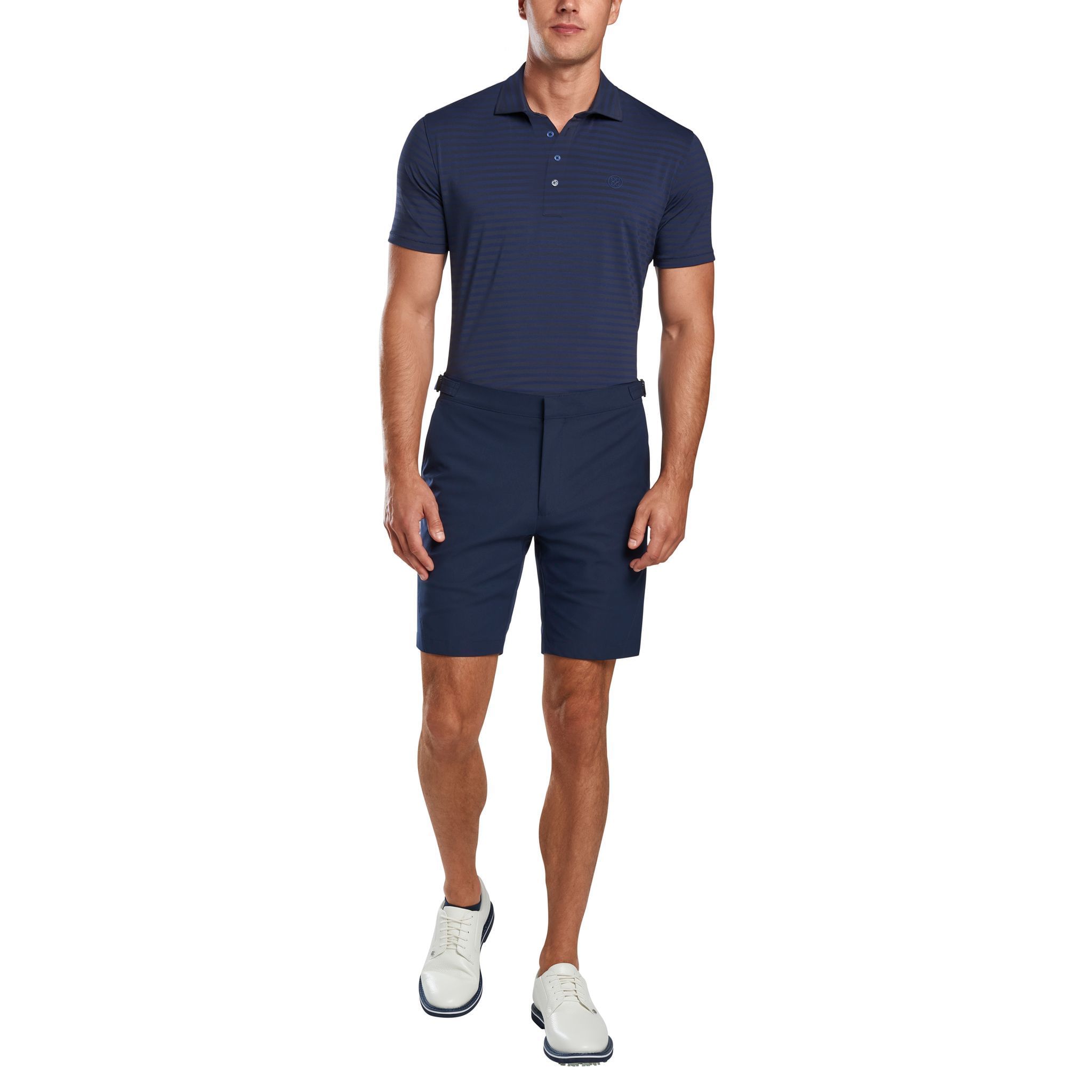 GFORE Perforated Stripe Golfpolo Herren