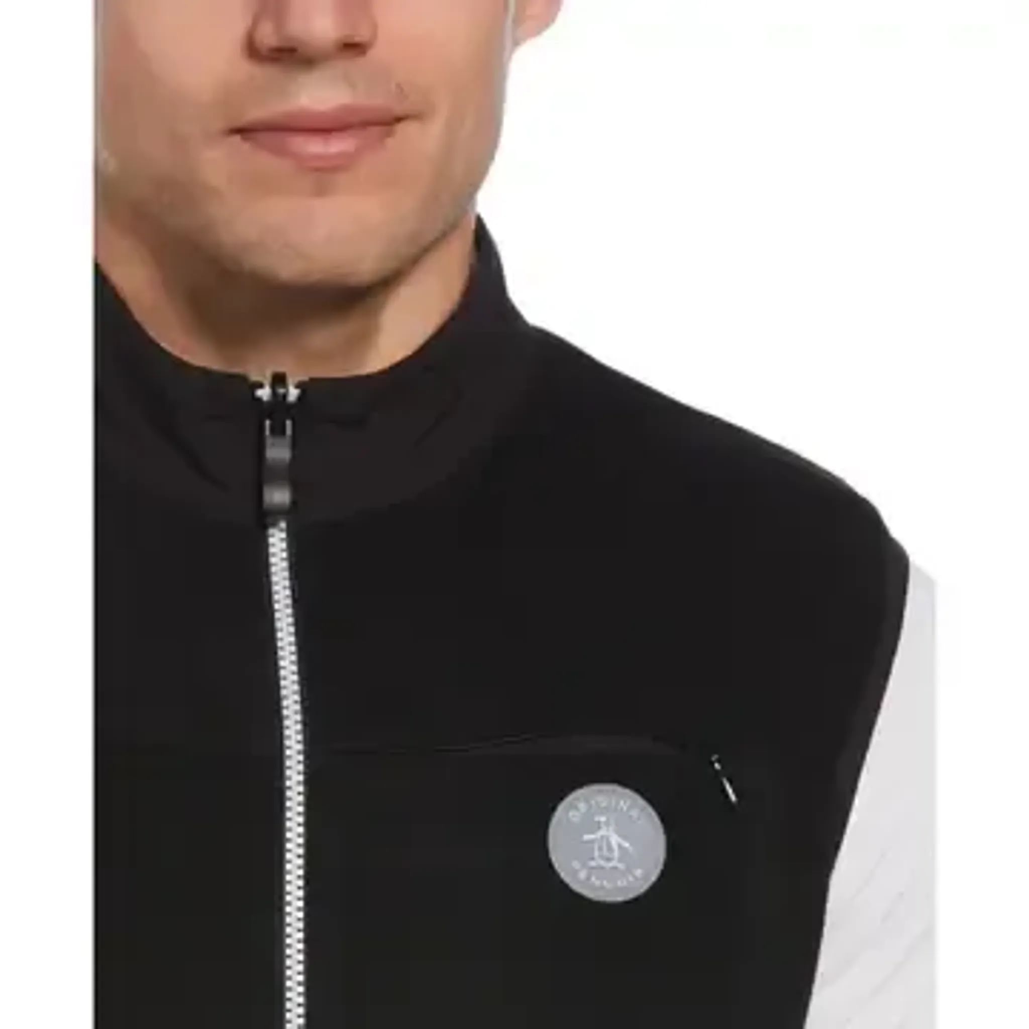 Original Penguin Full Zip Vest Mixed Media Herren Caviar XL Herren