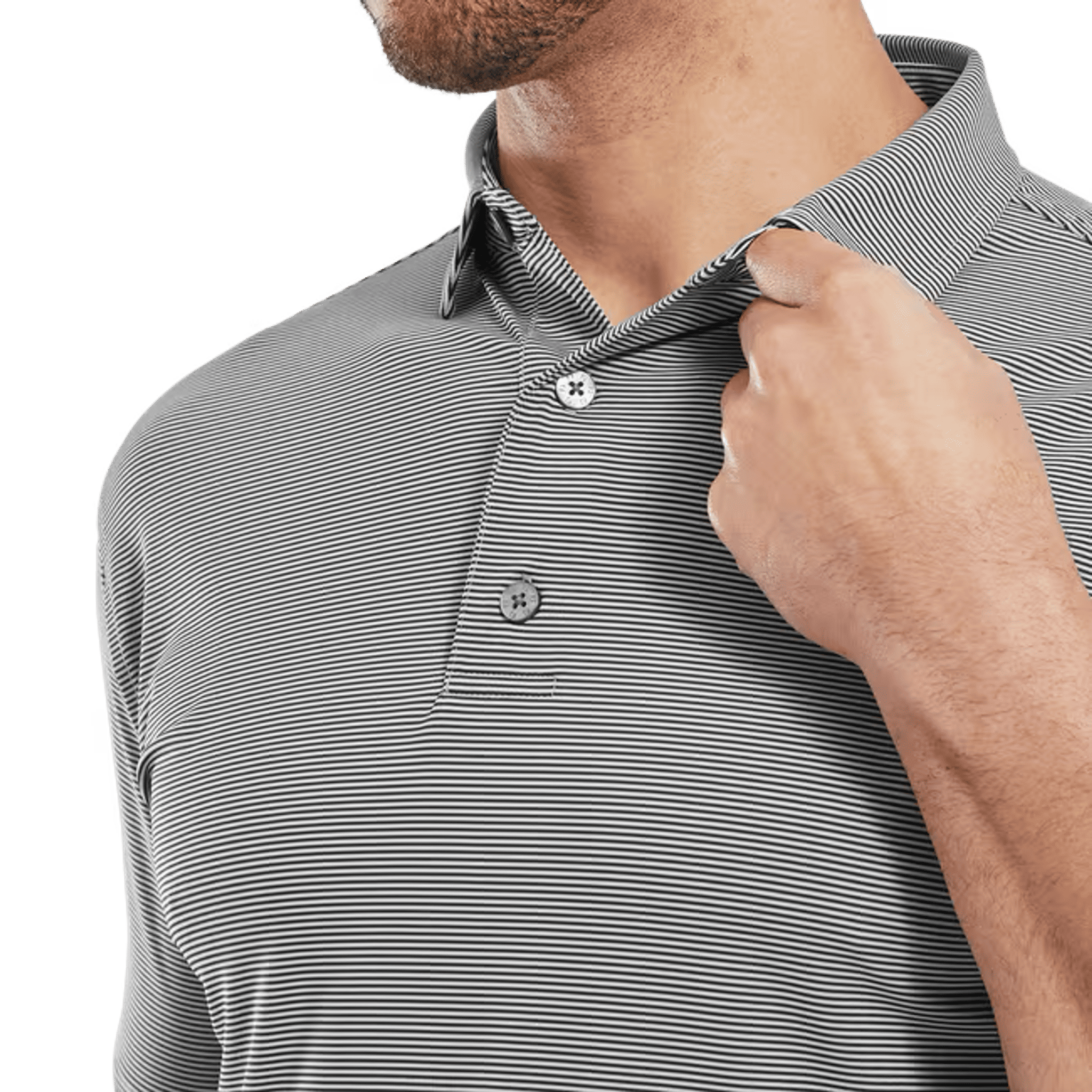 Footjoy Micro Feeder Stripe Lisle Polo Herren