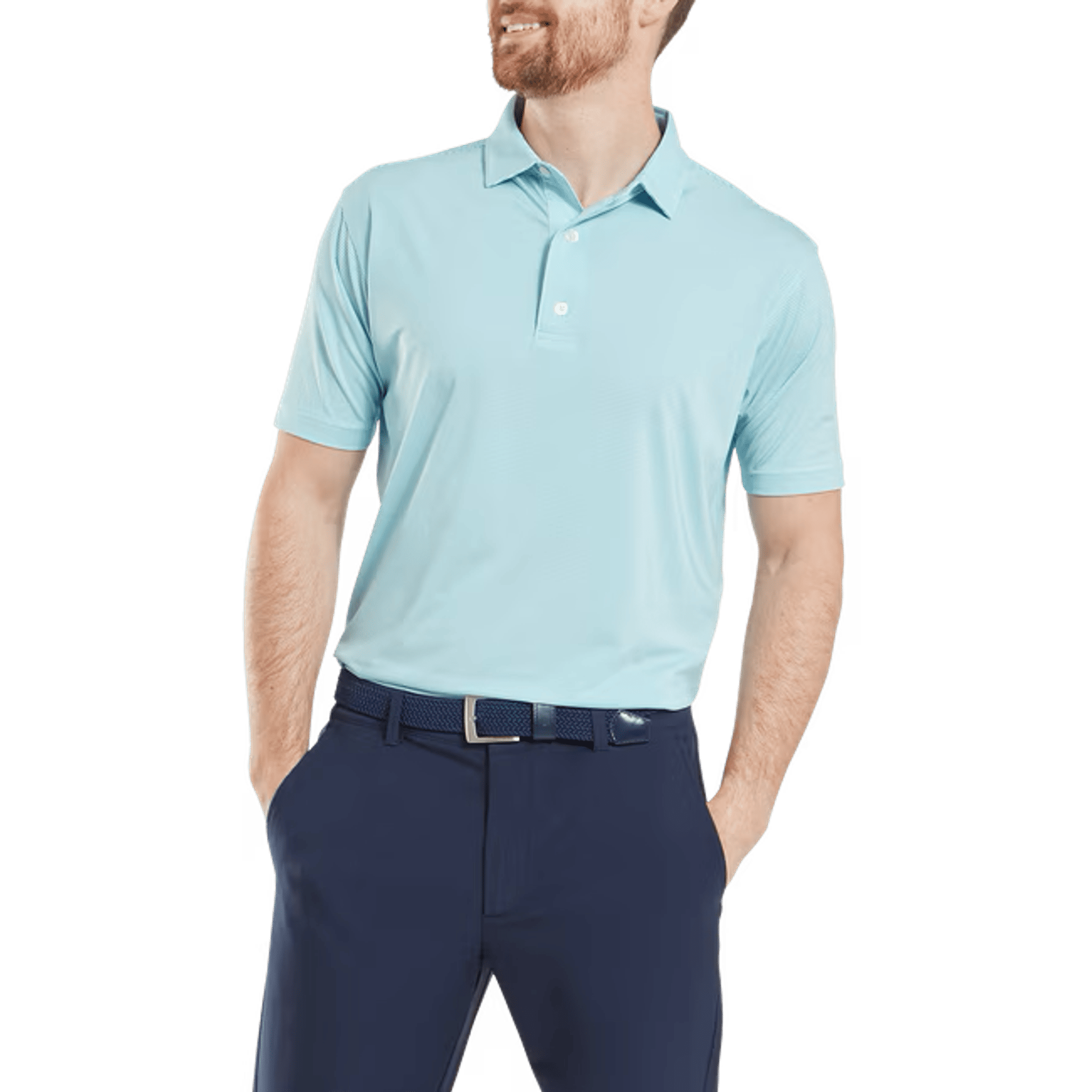 Footjoy Micro Feeder Stripe Lisle Polo Herren