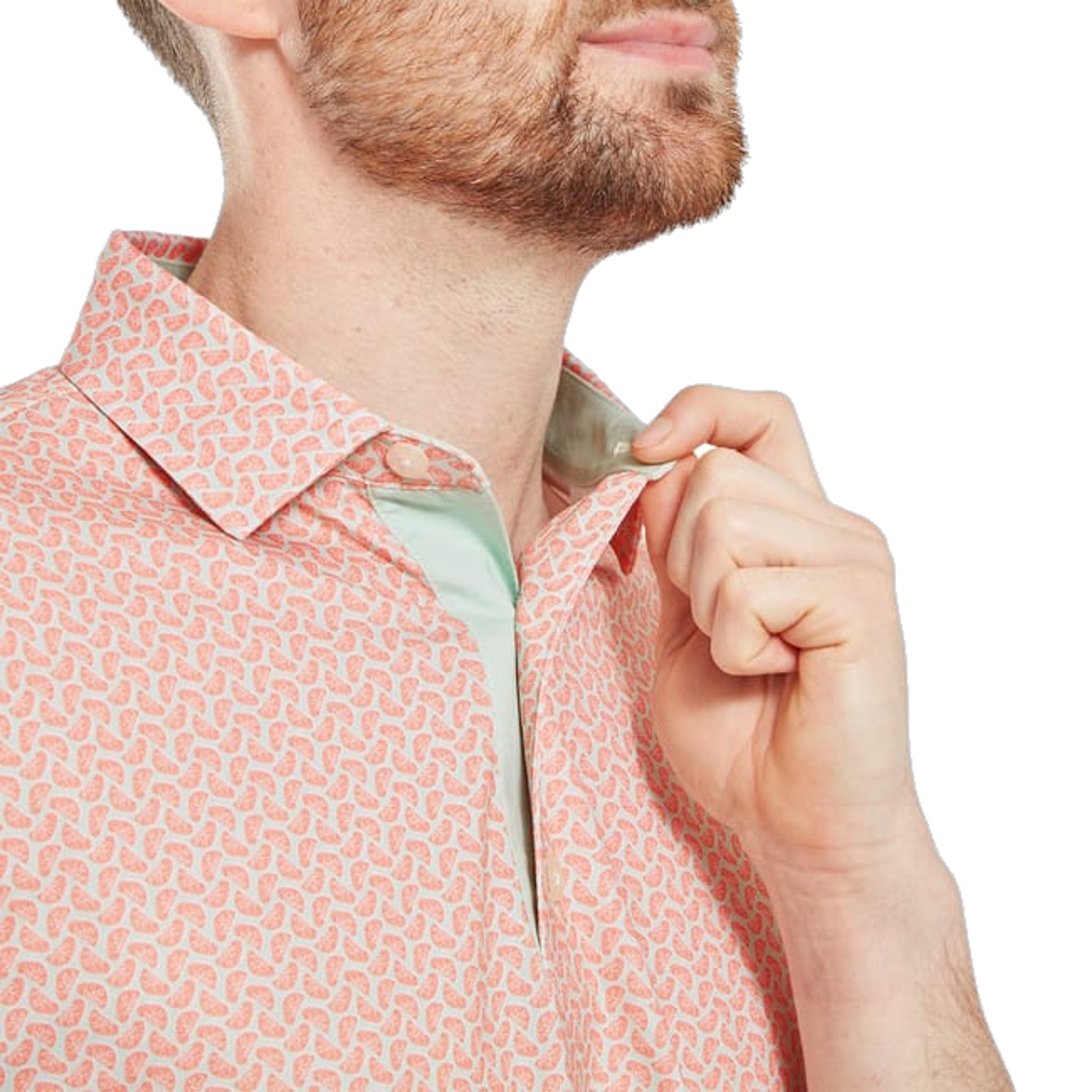 Footjoy Citrus Print Lisle Polo Herren