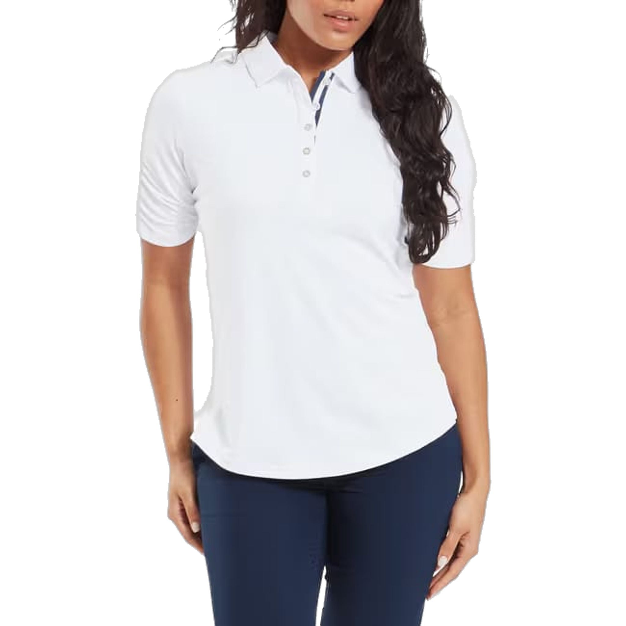 Footjoy Half Sleeve Ruched Lisle Polo Damen